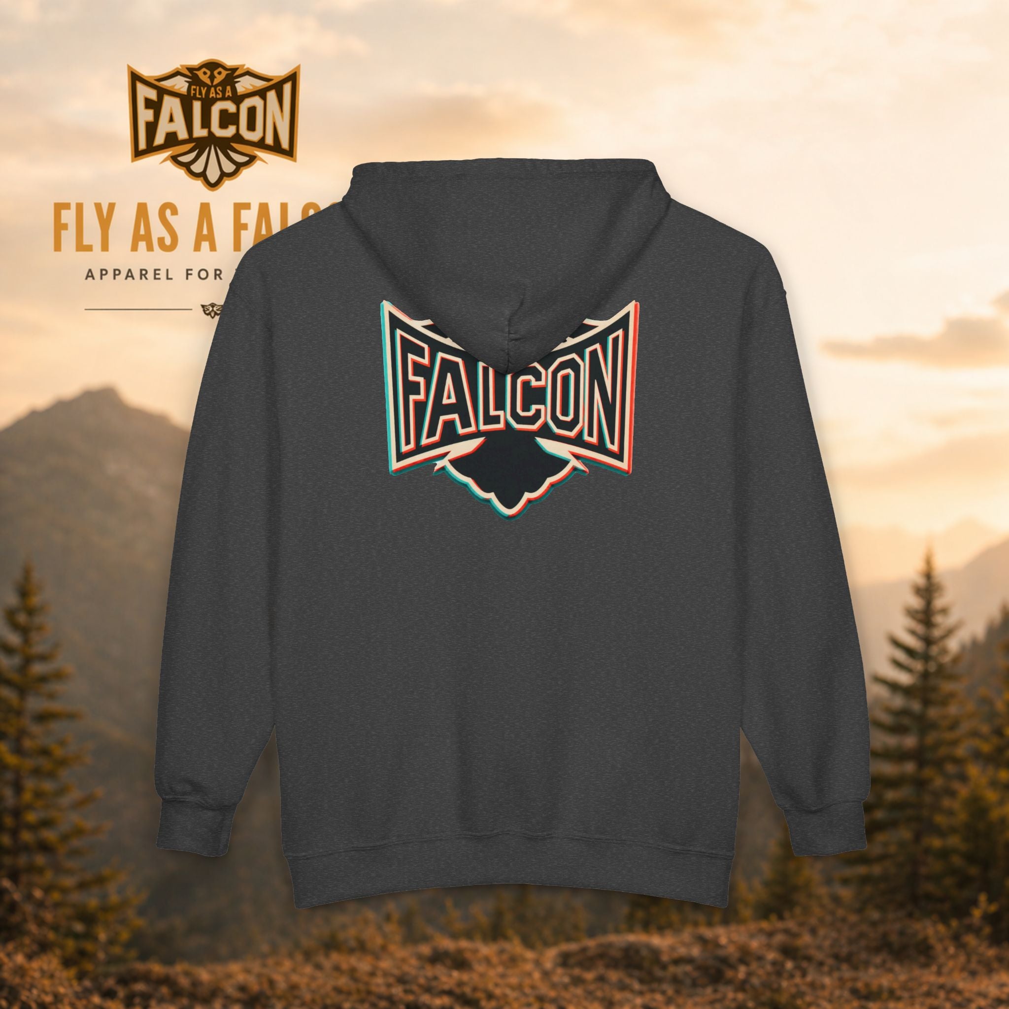 Fly As A Falcon Classic Full-Zip Hoodie | Retro 3D