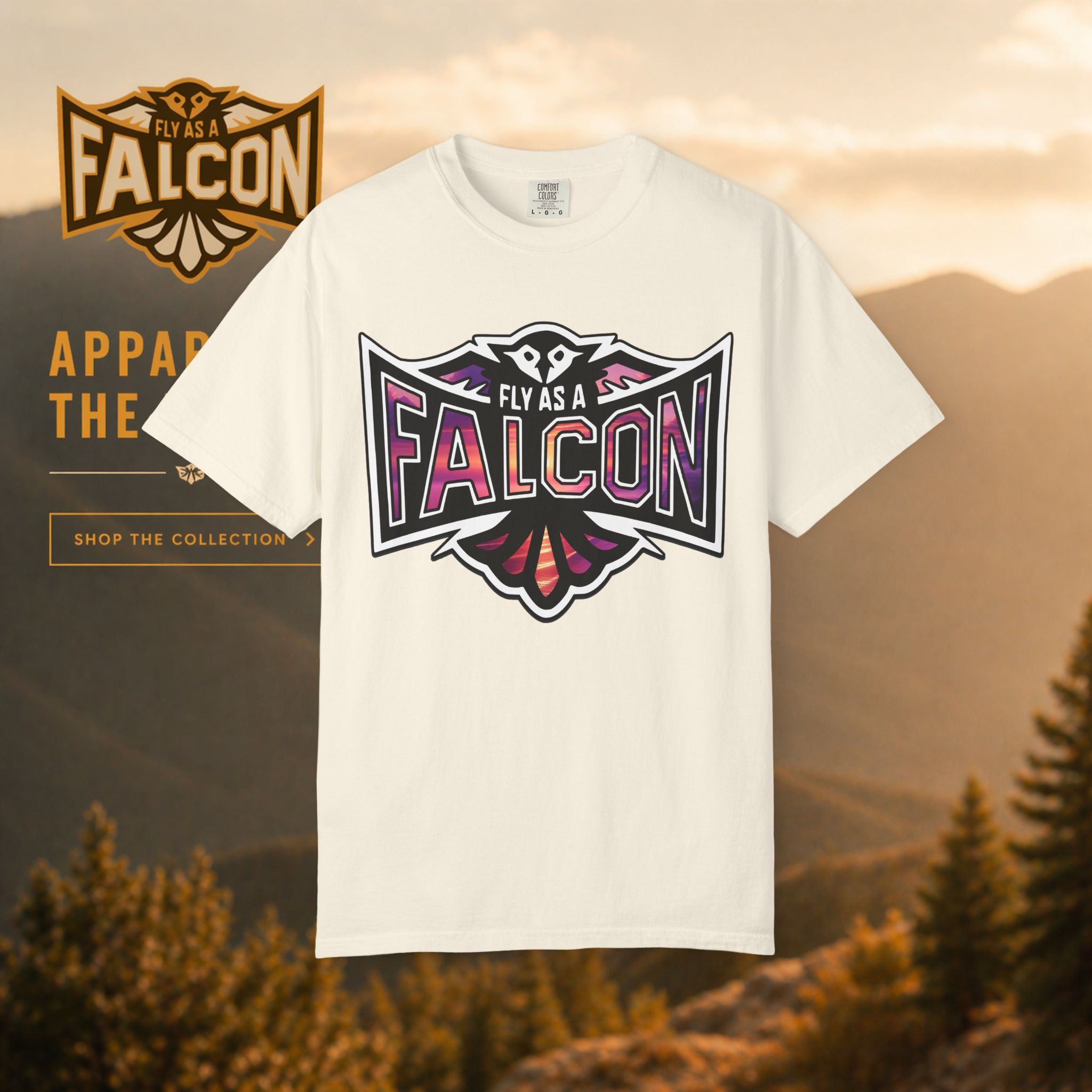 Fly As A Falcon Athletic Logo T-Shirt | Ocean Set