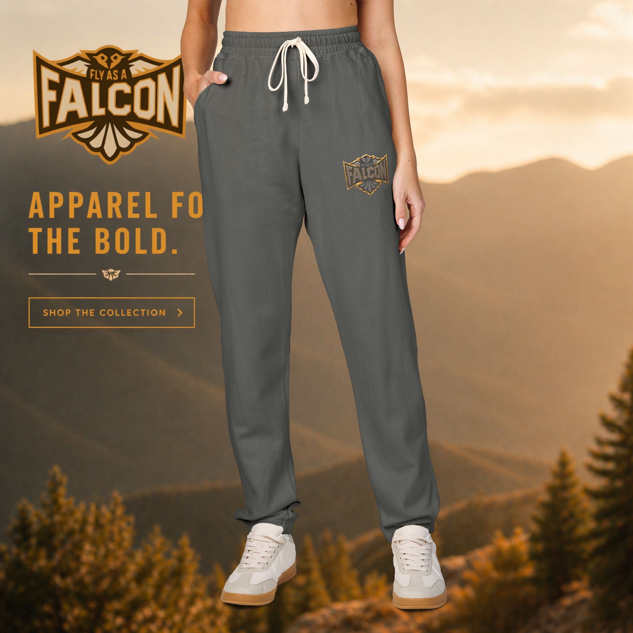 Fly As A Falcon Sweatpants | Black & Gold Collection 02