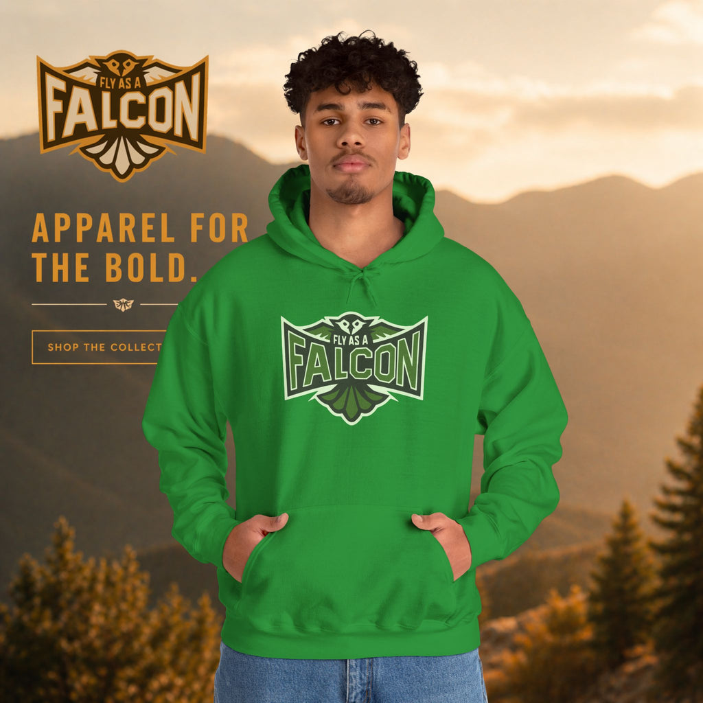 Fly As A Falcon Athletic Hoodie | Forest Ash