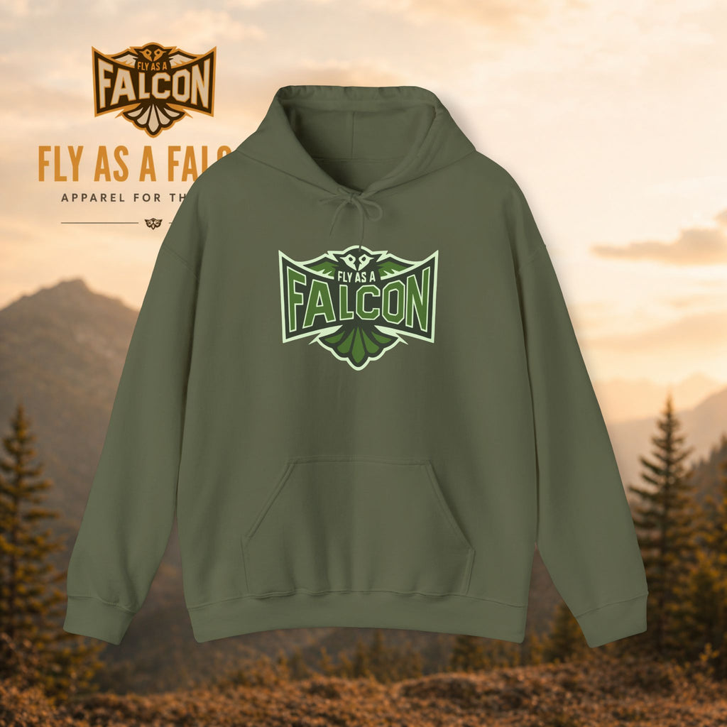 Fly As A Falcon Athletic Hoodie | Forest Ash