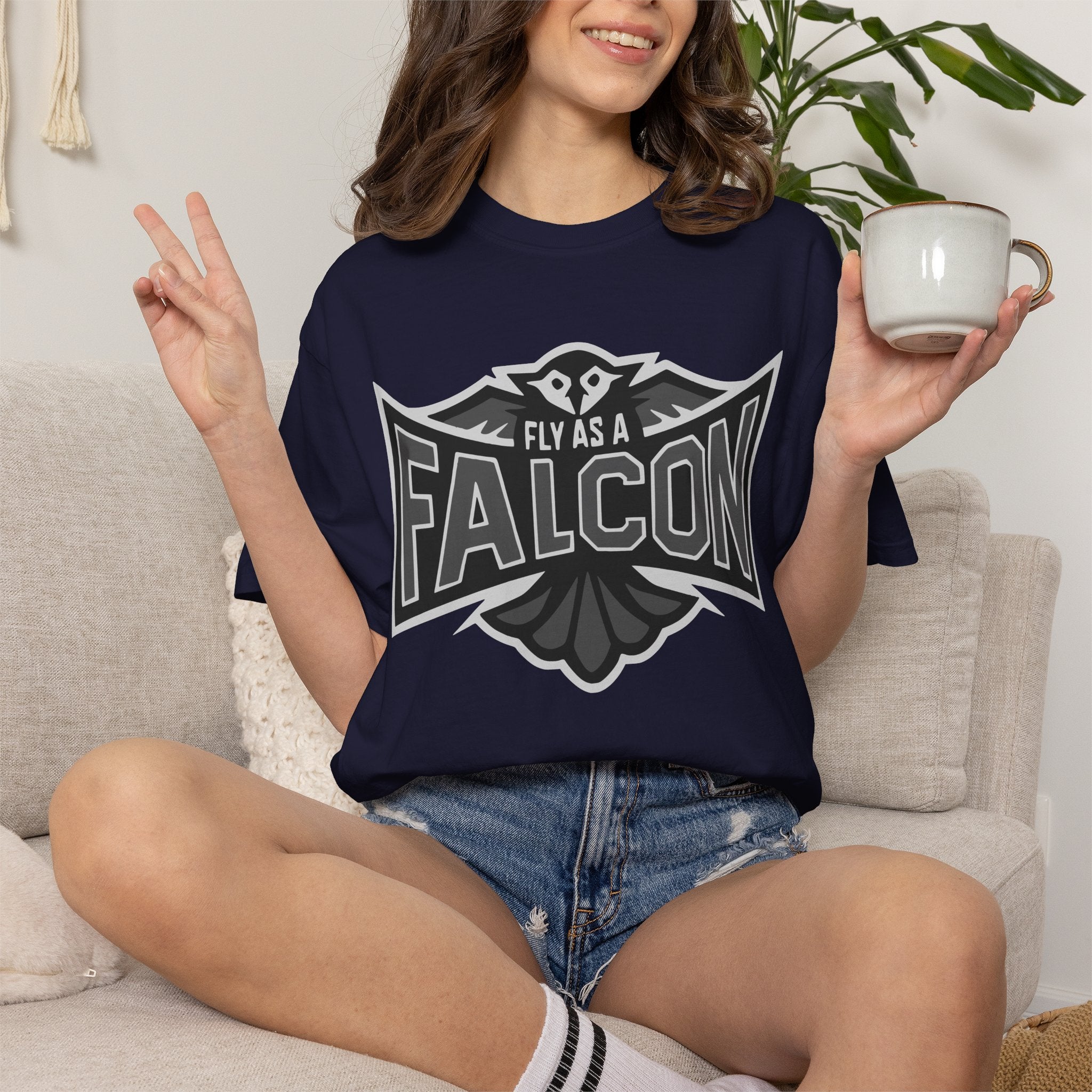 Fly As A Falcon T-Shirt  |  Granite