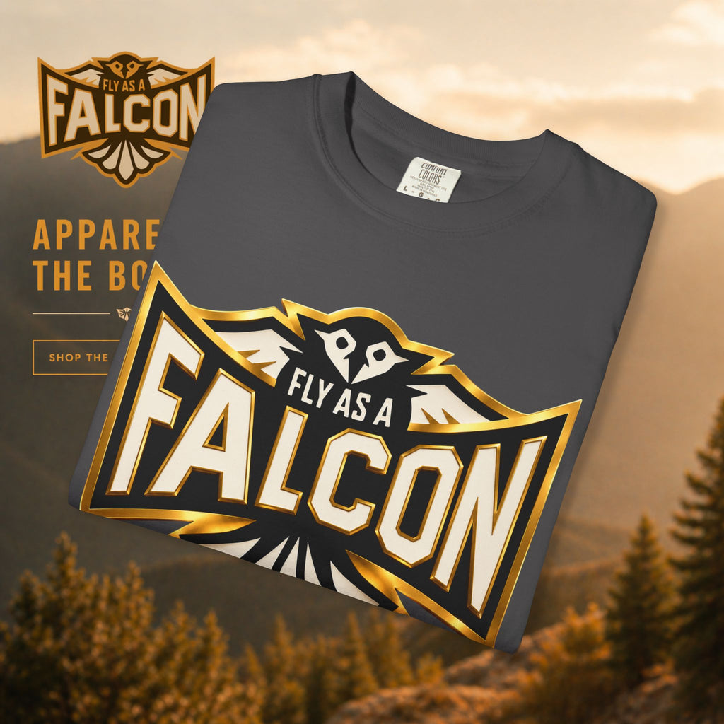 Fly As A Falcon Graphic T-Shirt | Black & Gold Collection 01