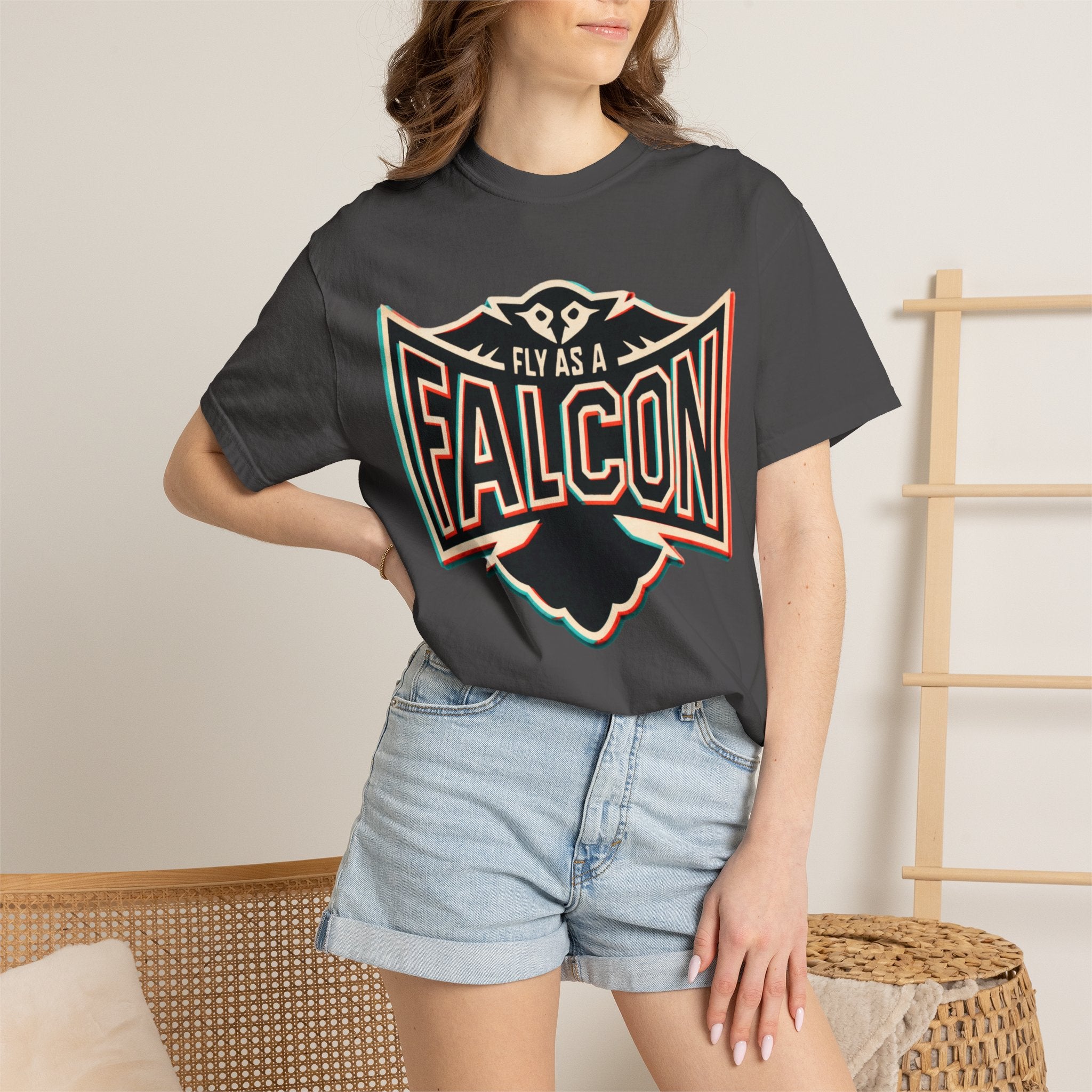 Fly As A Falcon Graphic T-Shirt | Retro 3D