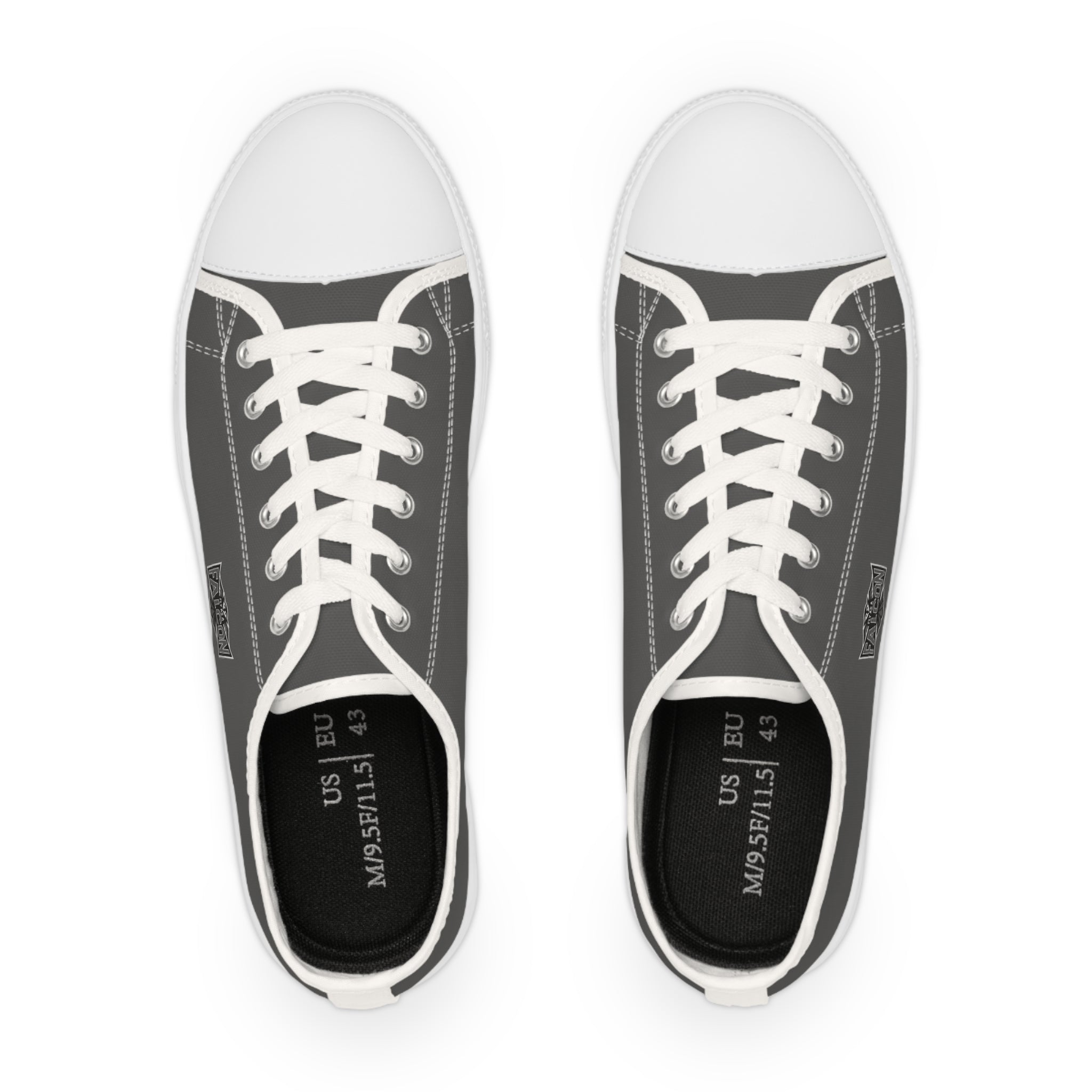 Fly As A Falcon Low Top Sneakers |  Granite Classic Grey Canvas Casual Shoes