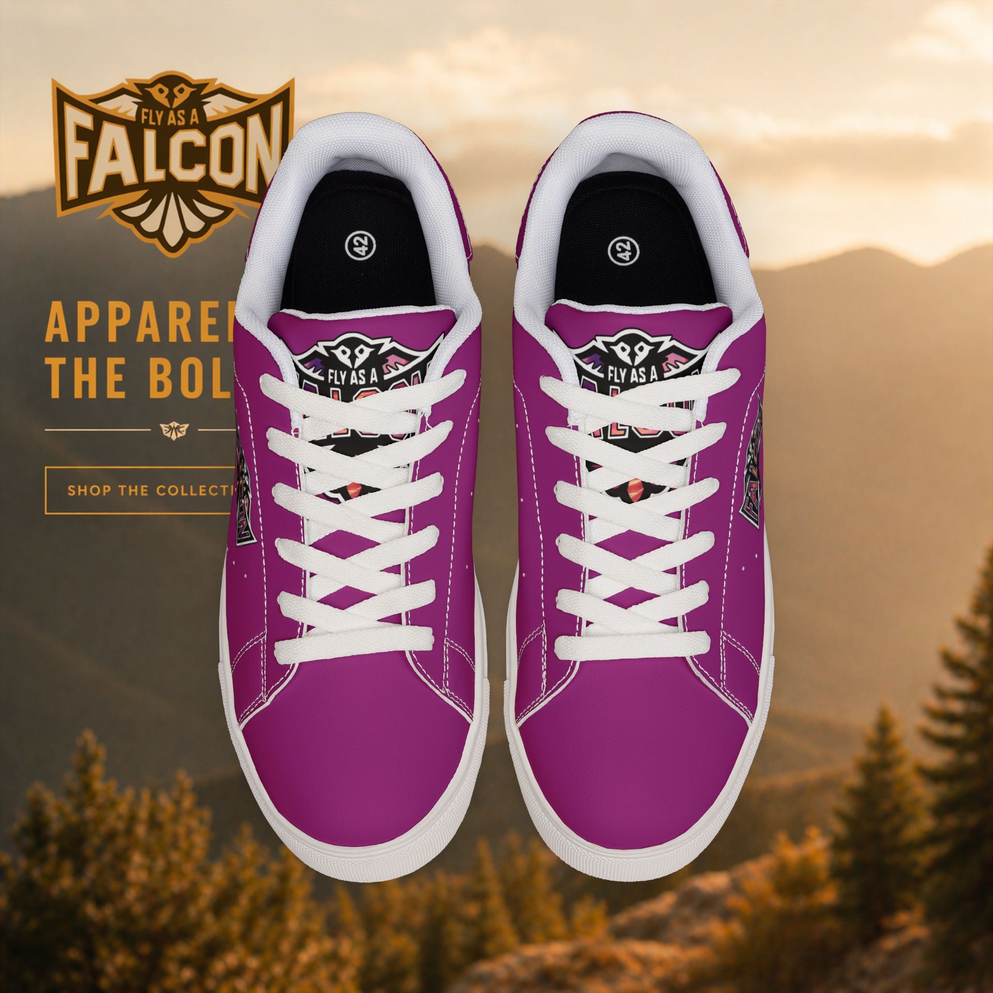 Fly As A Falcon Leather Low-Top Sneakers | Ocean Set