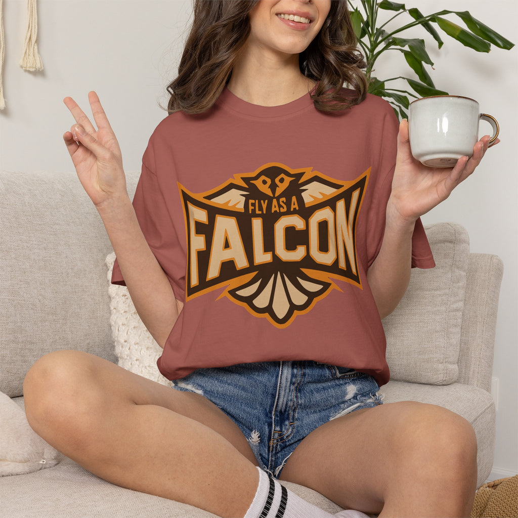 Fly As A Falcon T-Shirt | Sepia