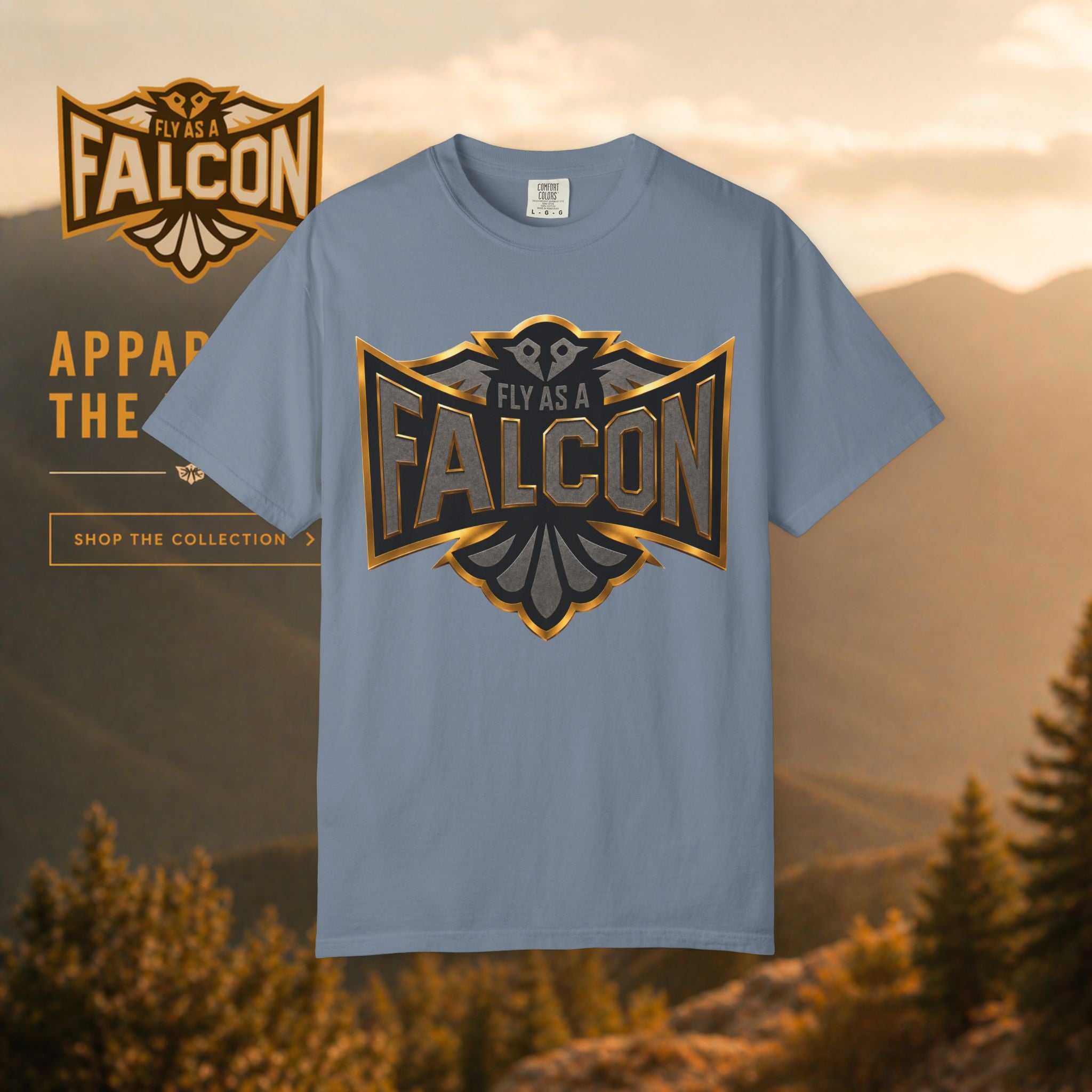 Fly As A Falcon Graphic T-Shirt | Black & Gold Collection 02