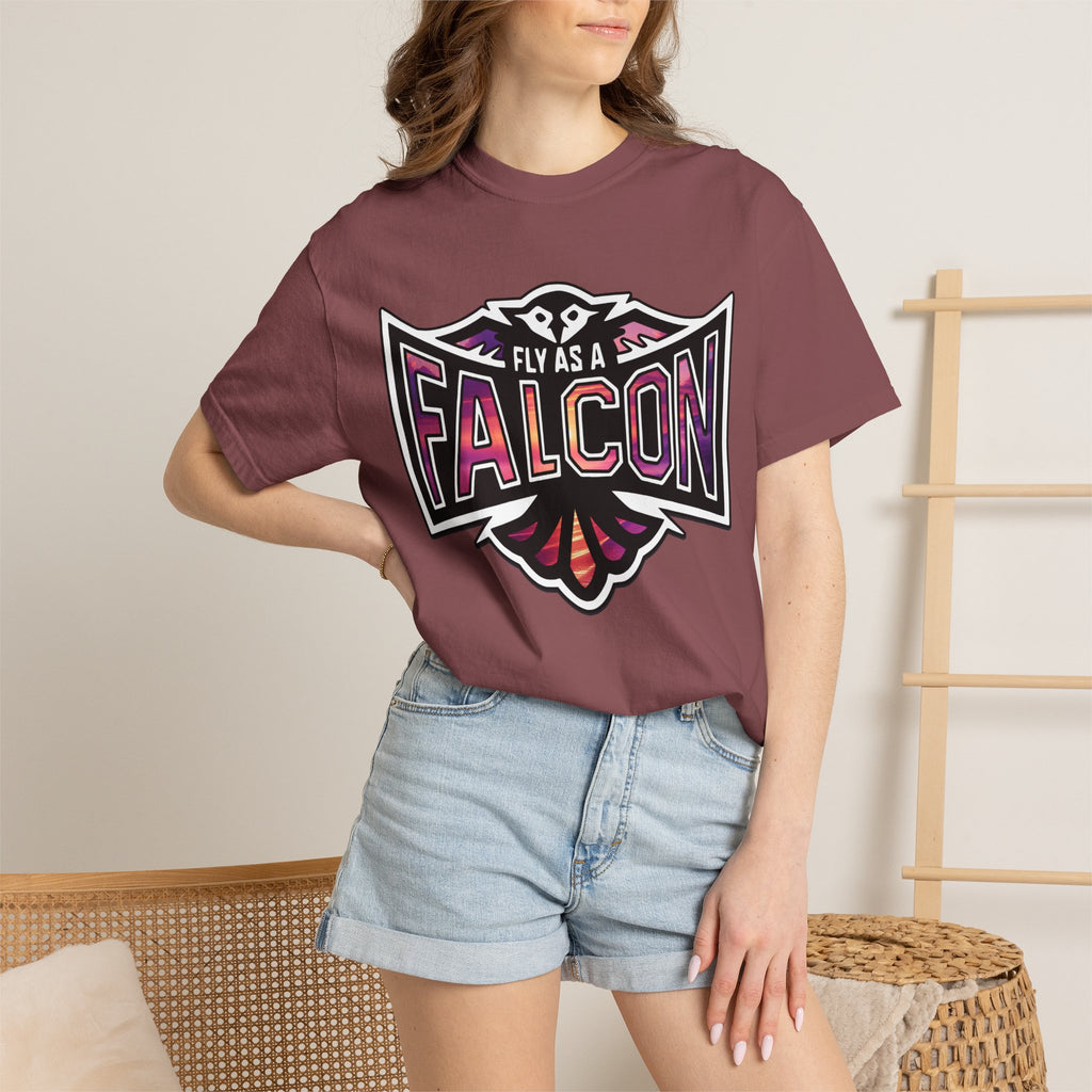 Fly As A Falcon Athletic Logo T-Shirt | Ocean Set