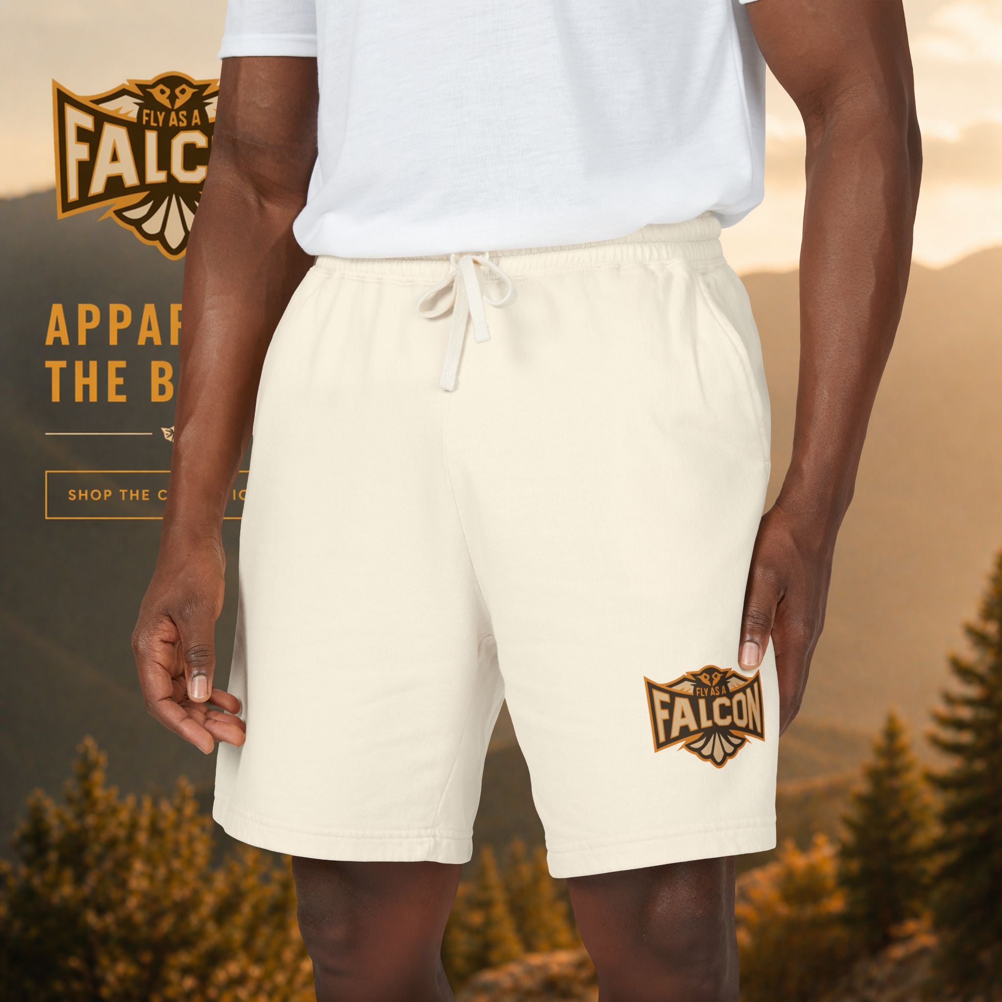 Fly As A Falcon Fleece Sweat Shorts | Sepia