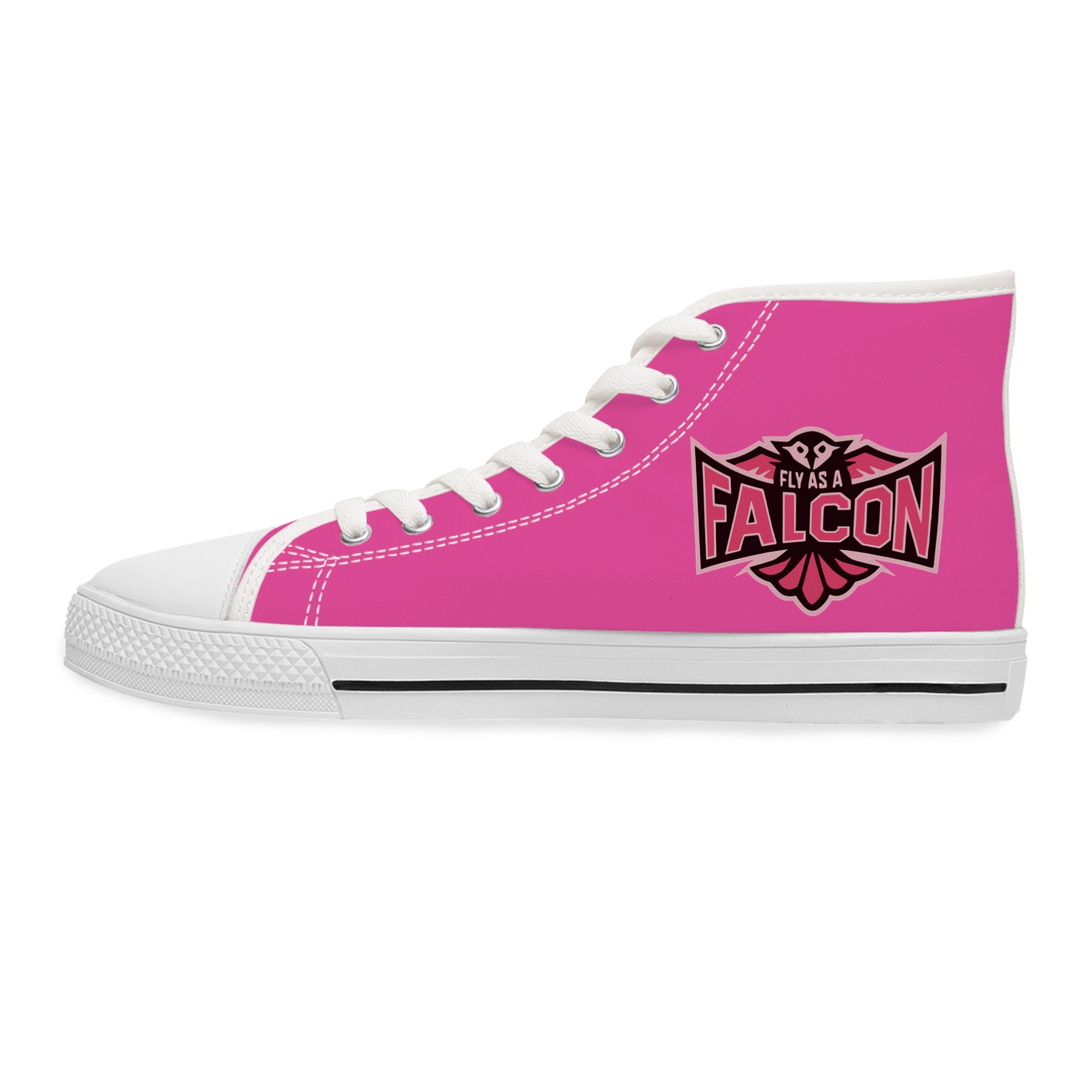 Fly As A Falcon Women’s High Top Sneakers | Wild Rose Pink Athletic Fashion Shoes