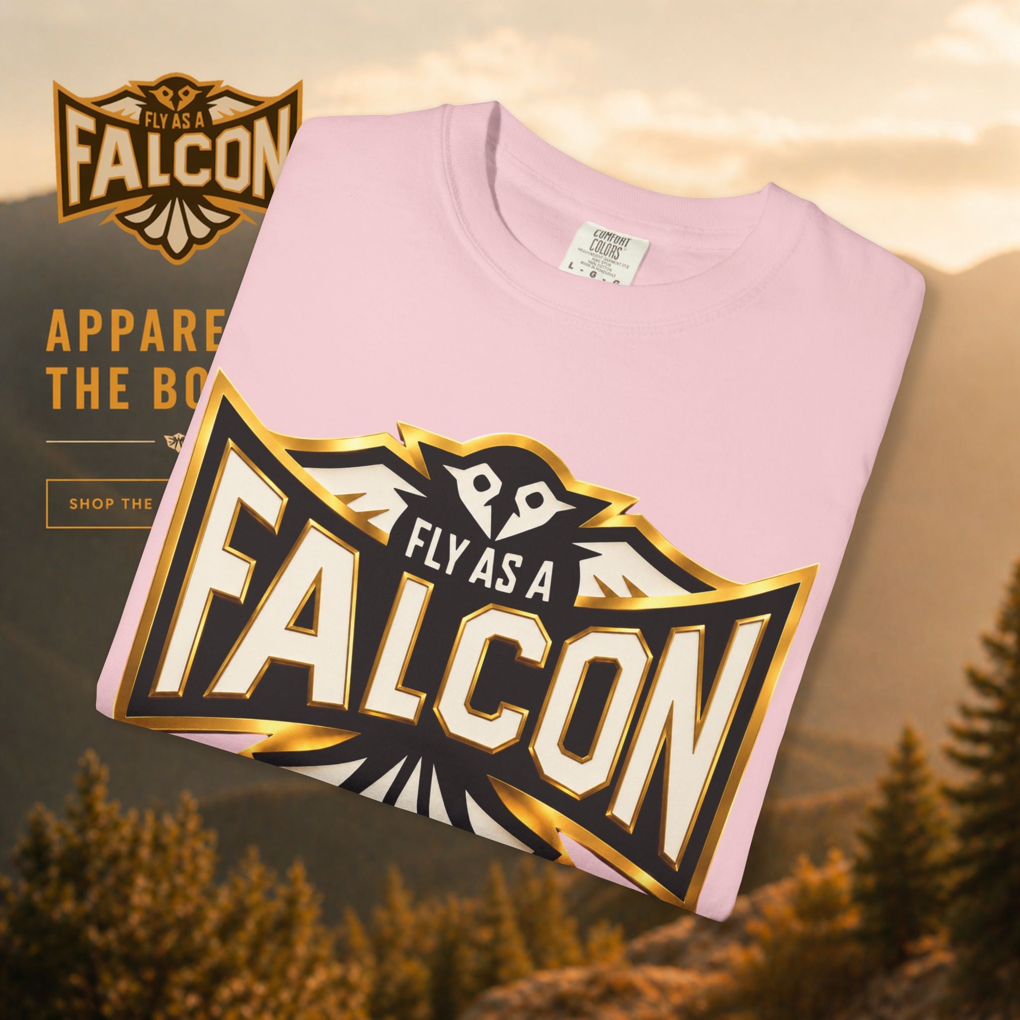 Fly As A Falcon Graphic T-Shirt | Black & Gold Collection 01