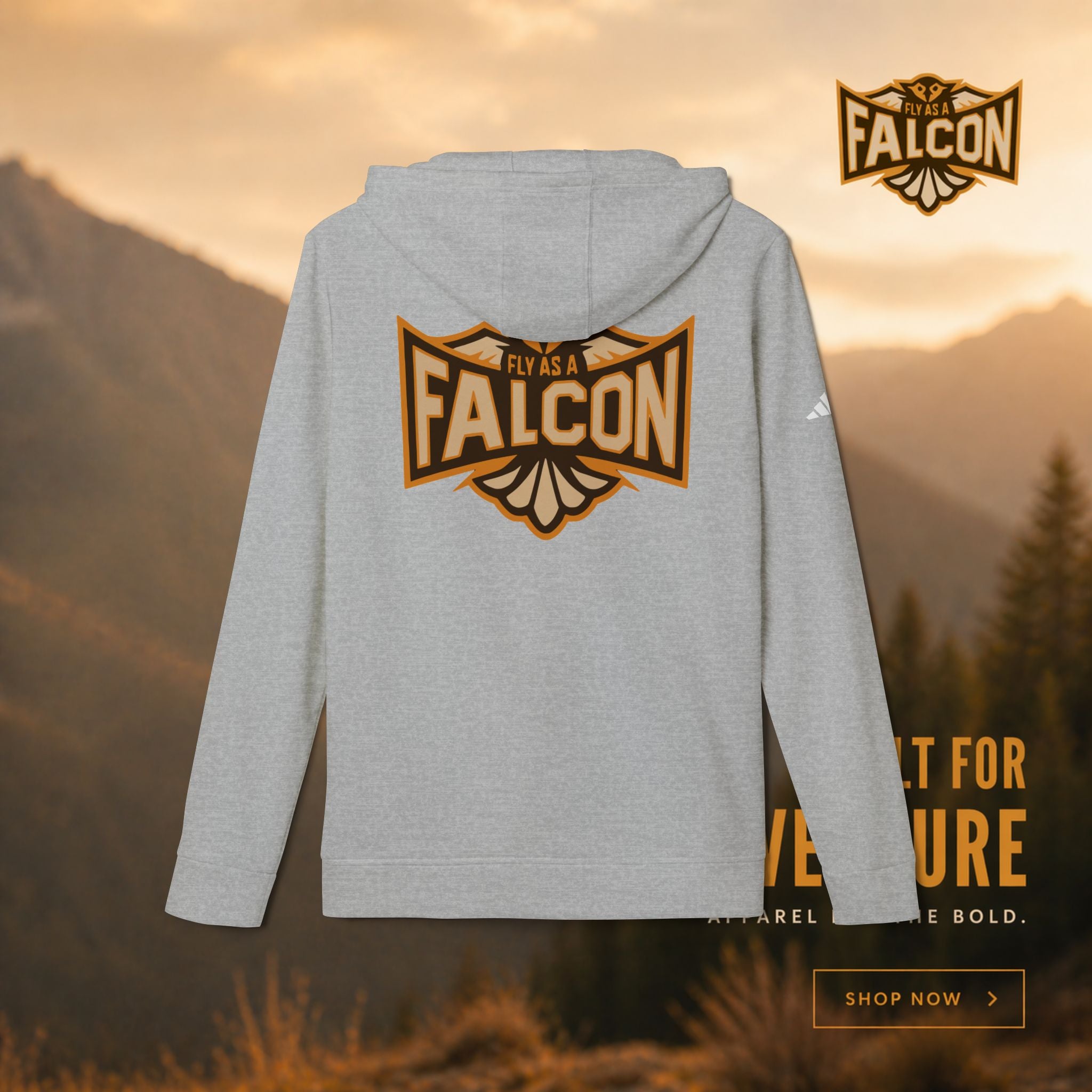 Fly As A Falcon Adidas Pullover Hoodie | Sepia