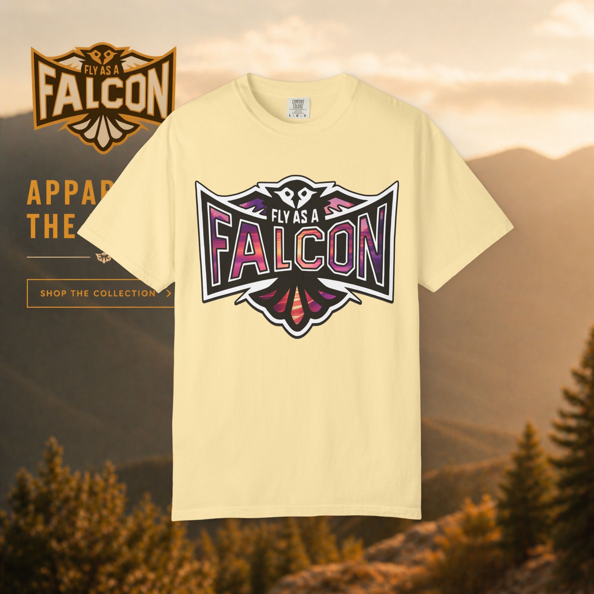 Fly As A Falcon Athletic Logo T-Shirt | Ocean Set