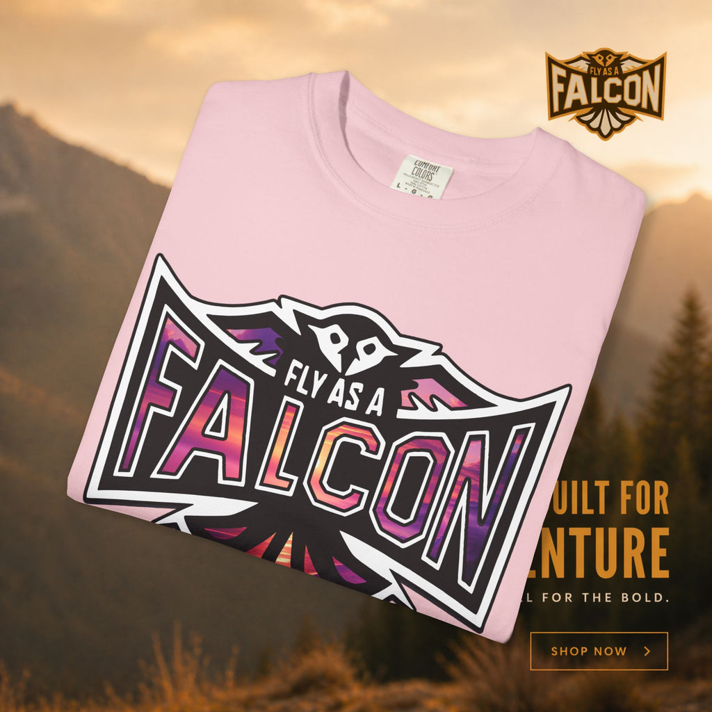 Fly As A Falcon Athletic Logo T-Shirt | Ocean Set