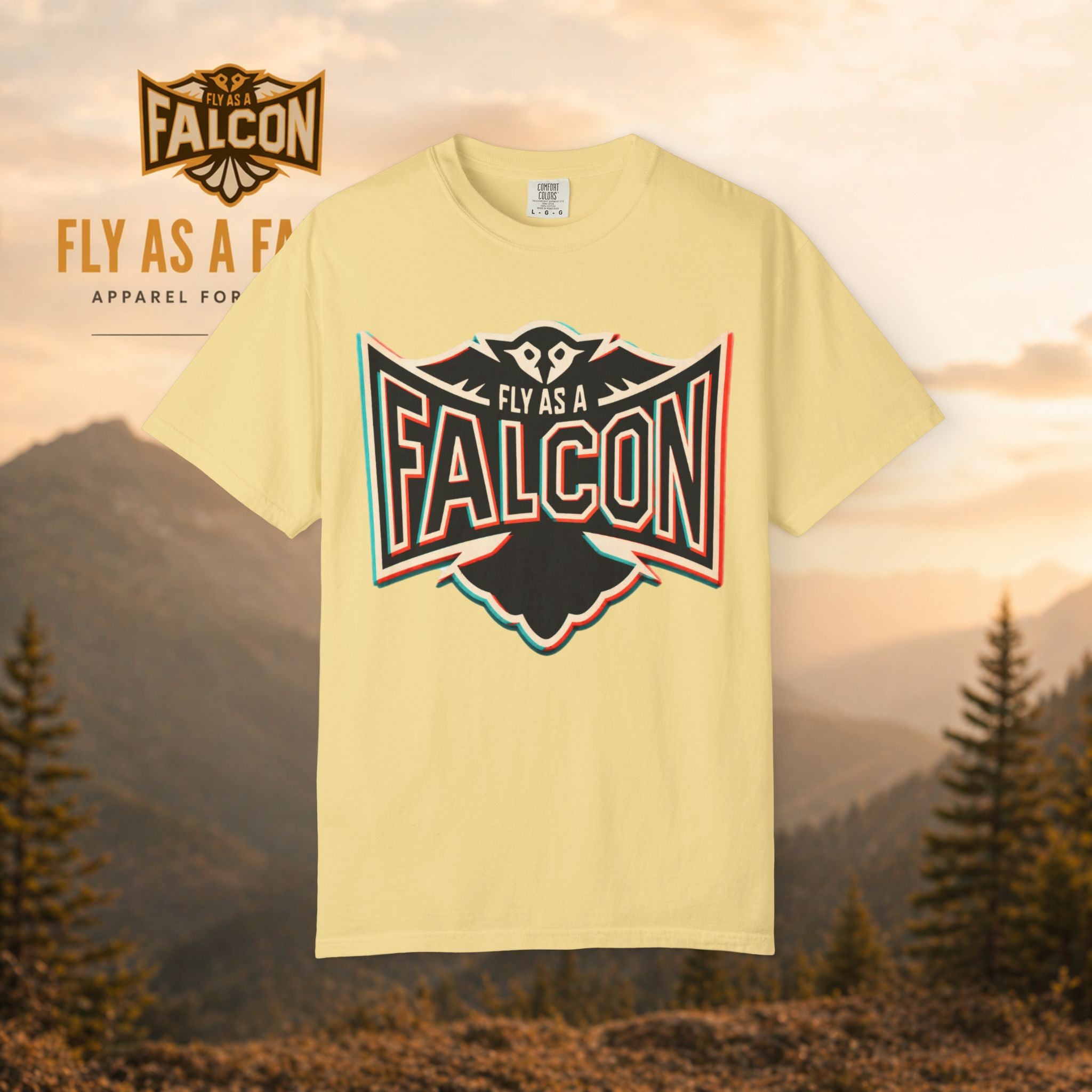Fly As A Falcon Graphic T-Shirt | Retro 3D