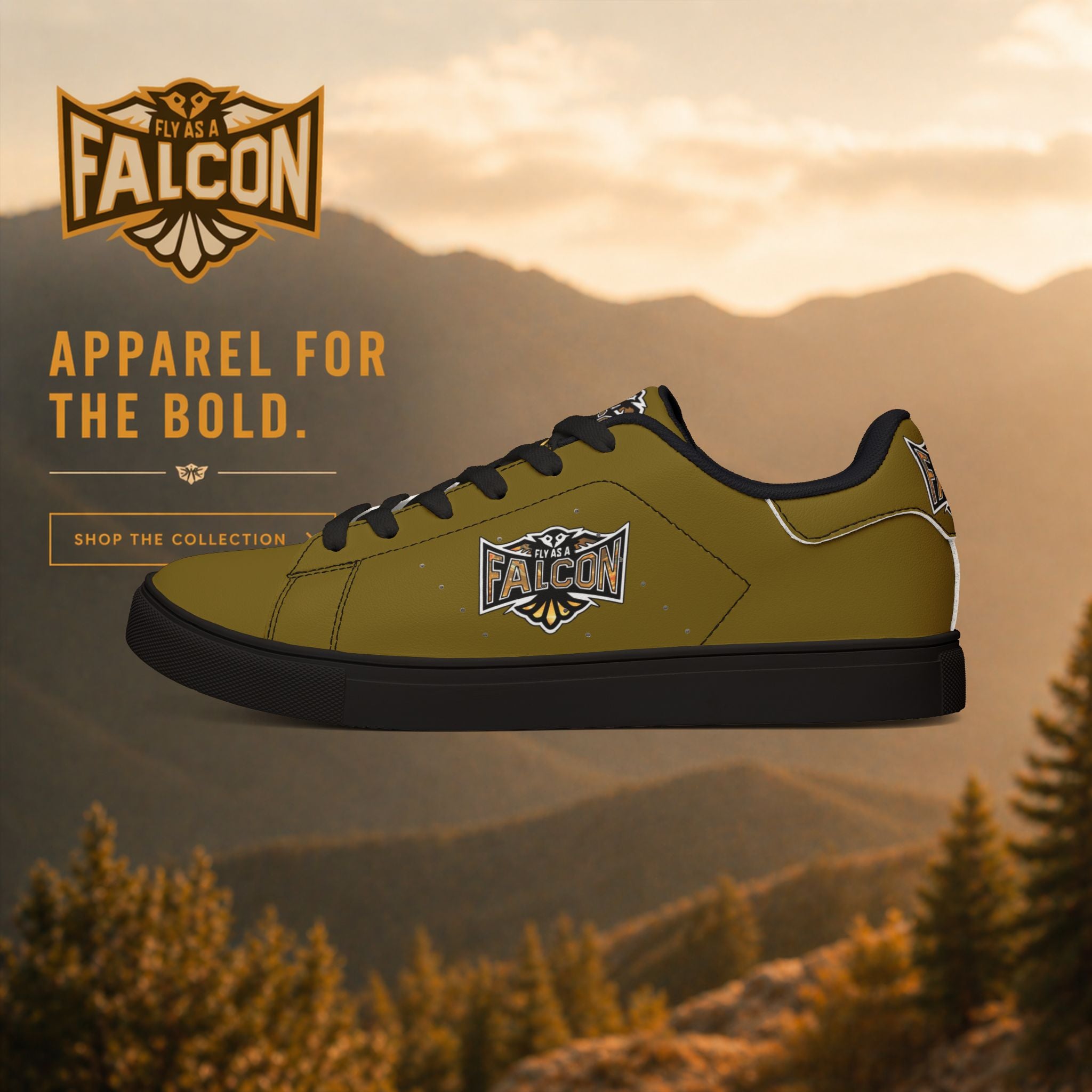 Fly As A Falcon Leather Sneakers | Golden Haze