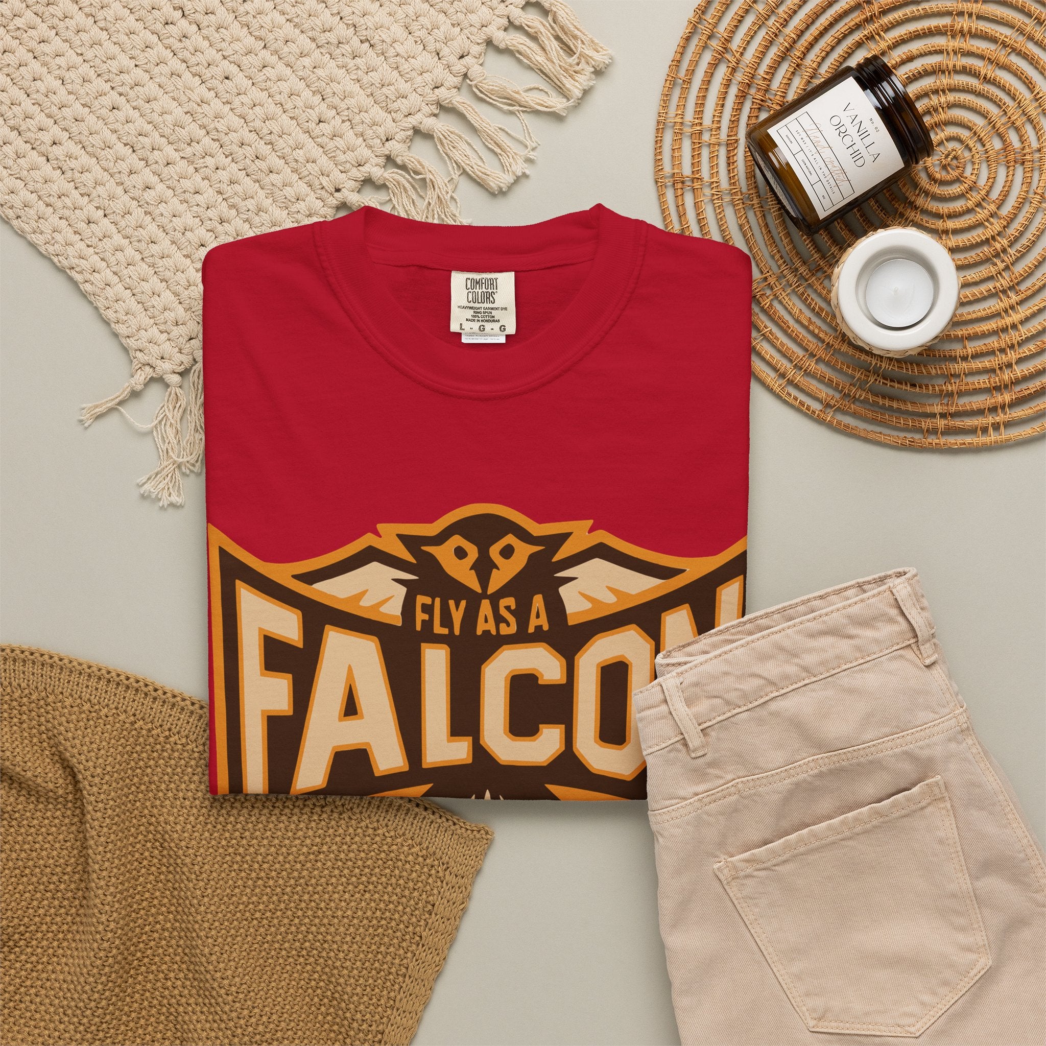 Fly As A Falcon T-Shirt | Sepia