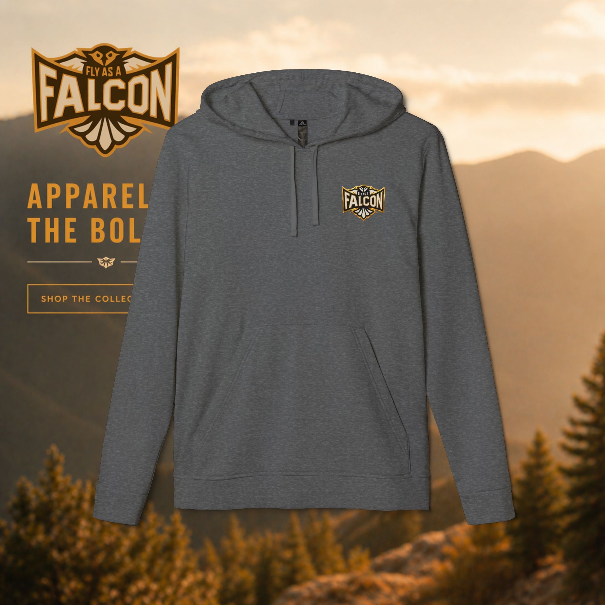 Fly As A Falcon Adidas Pullover Hoodie | Black & Gold Collection 01
