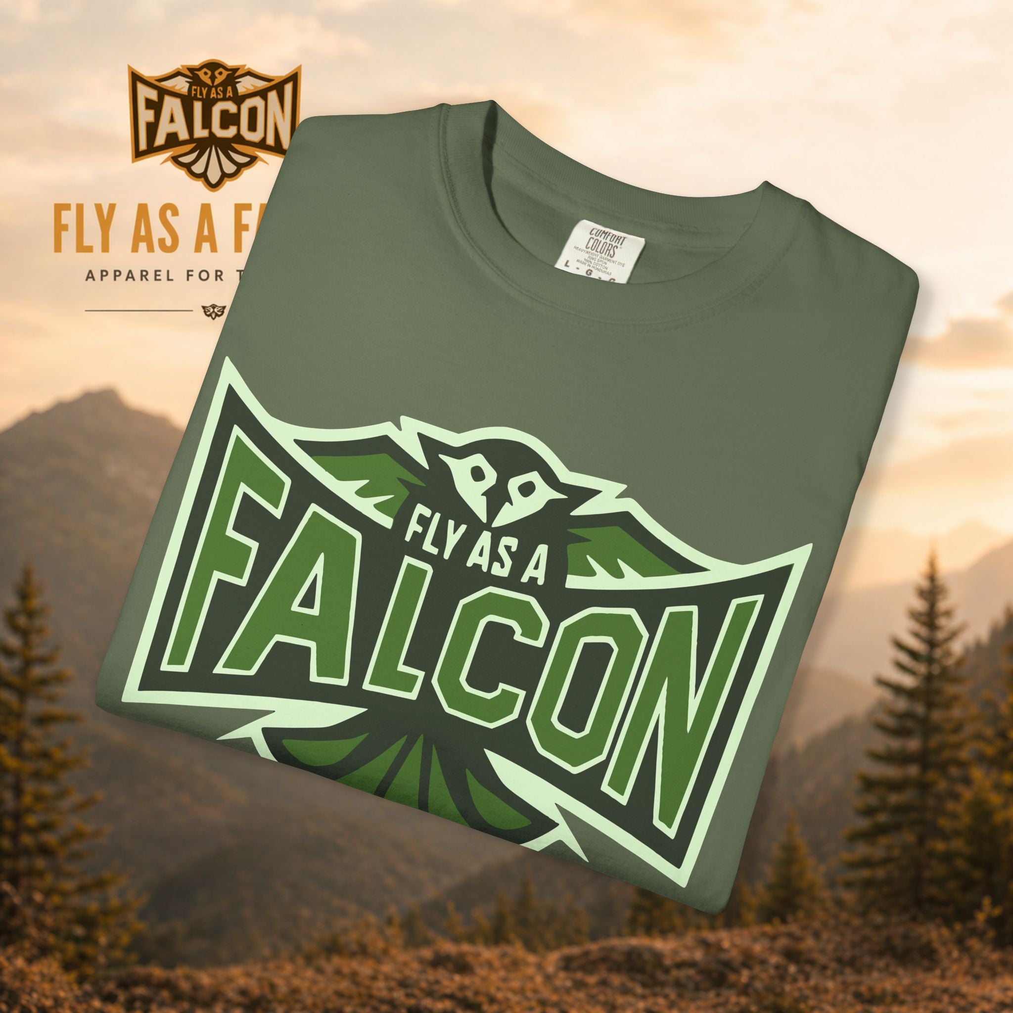 Fly As A Falcon T-Shirt | Forest Ash Retro