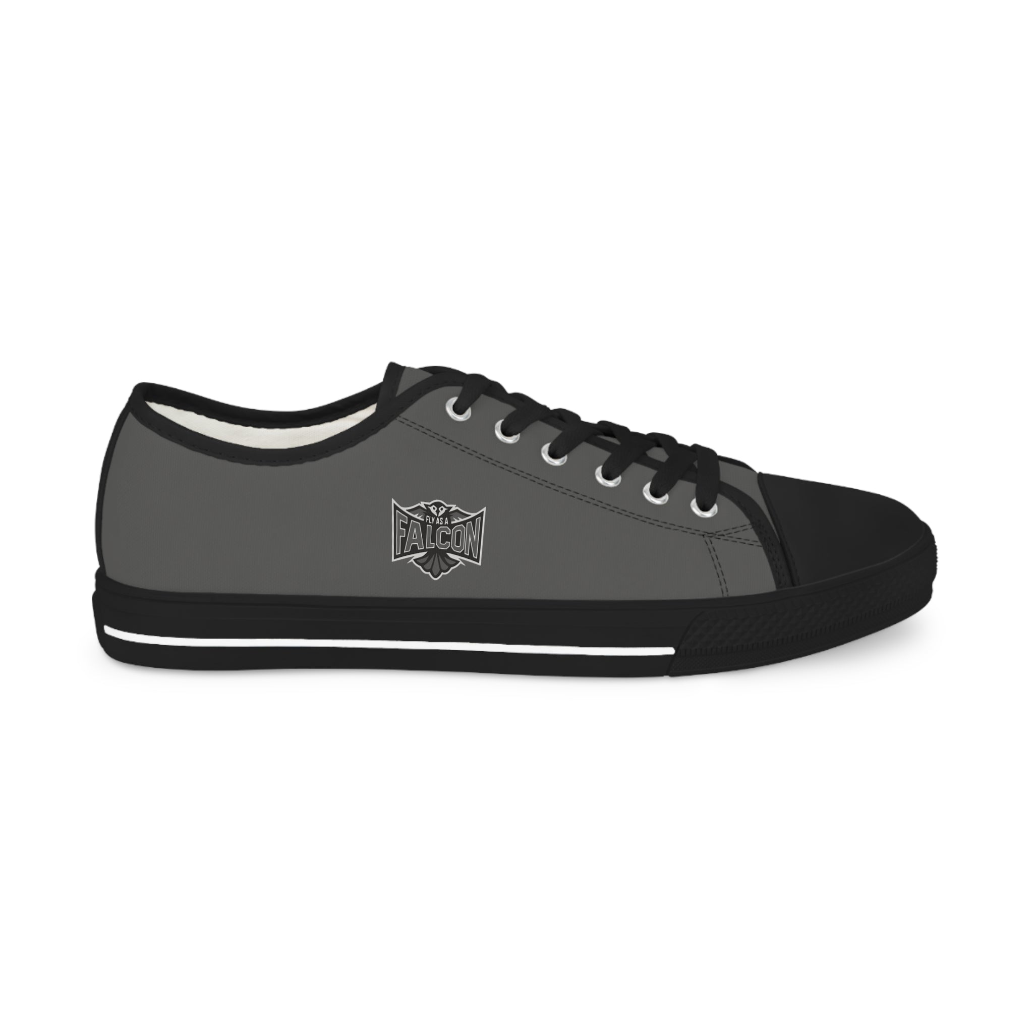 Fly As A Falcon Low Top Sneakers |  Granite Classic Grey Canvas Casual Shoes