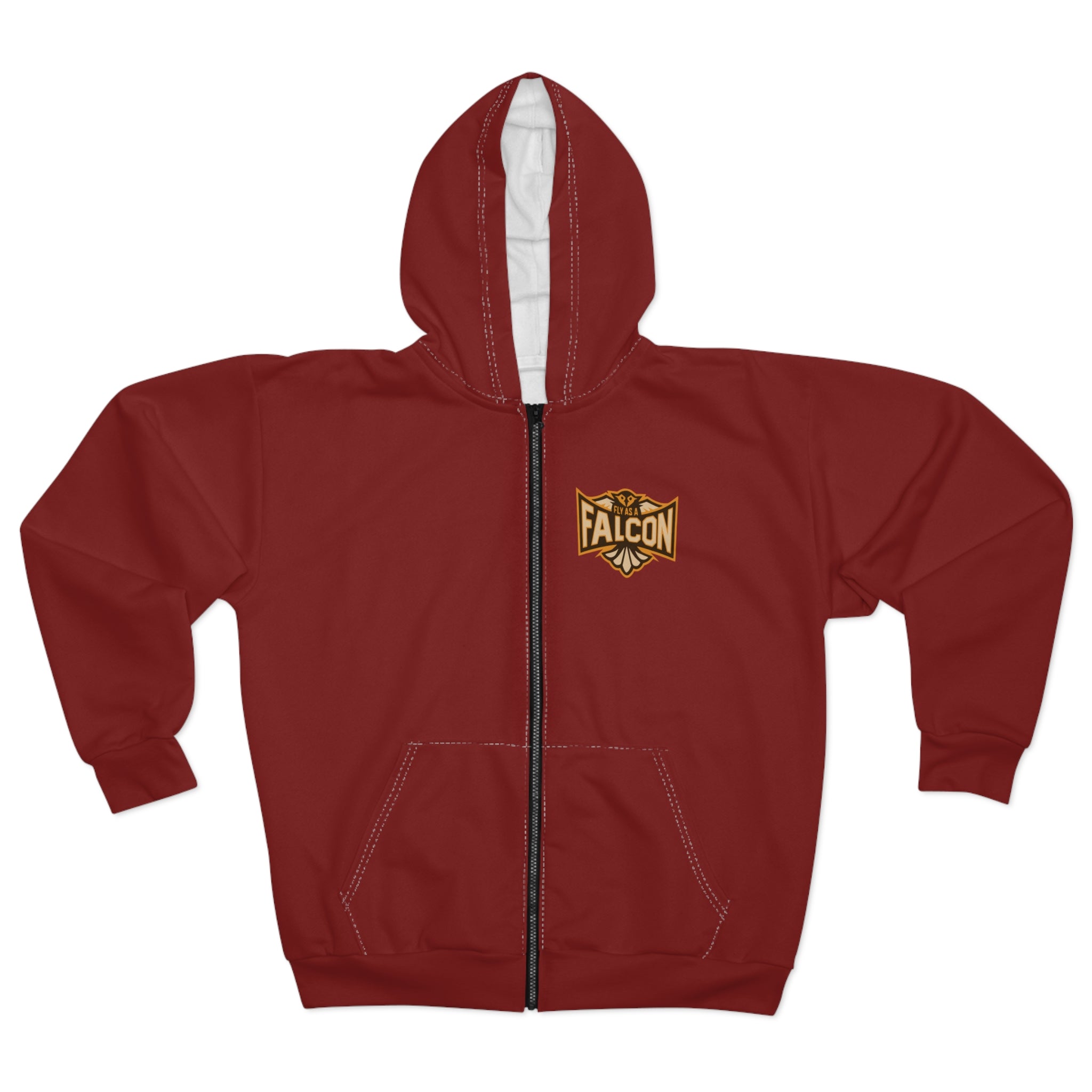 Fly As A Falcon Zip Hoodie | Sepia