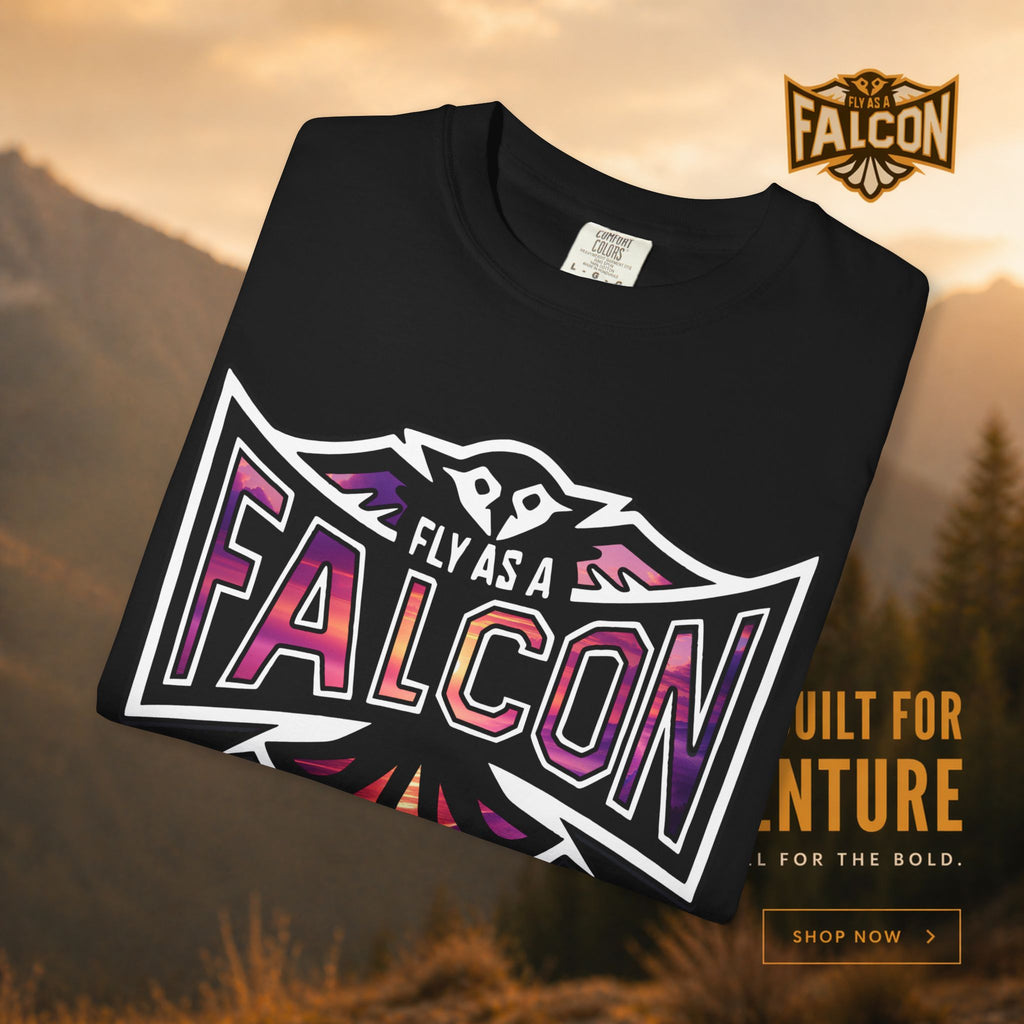 Fly As A Falcon Athletic Logo T-Shirt | Ocean Set