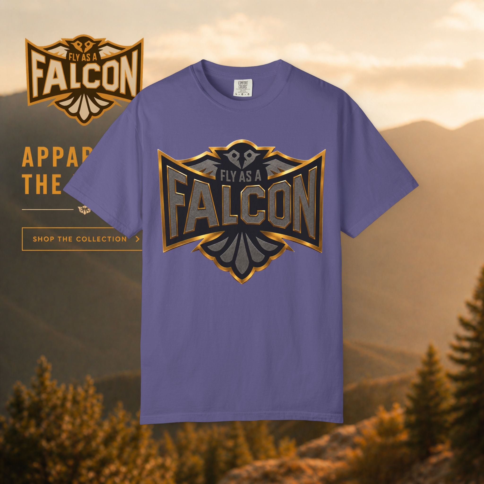 Fly As A Falcon Graphic T-Shirt | Black & Gold Collection 02