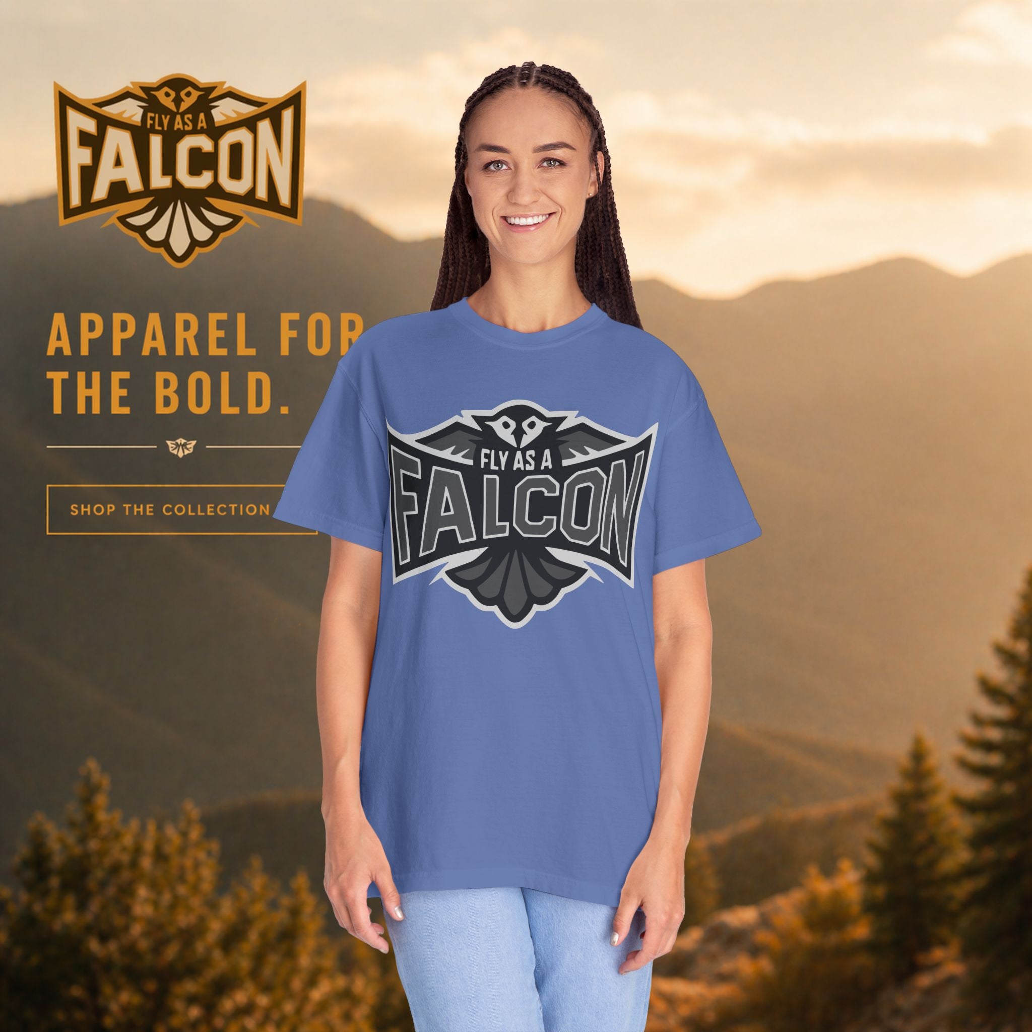 Fly As A Falcon T-Shirt  |  Granite