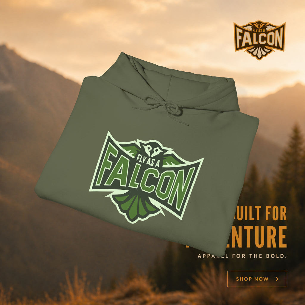 Fly As A Falcon Athletic Hoodie | Forest Ash