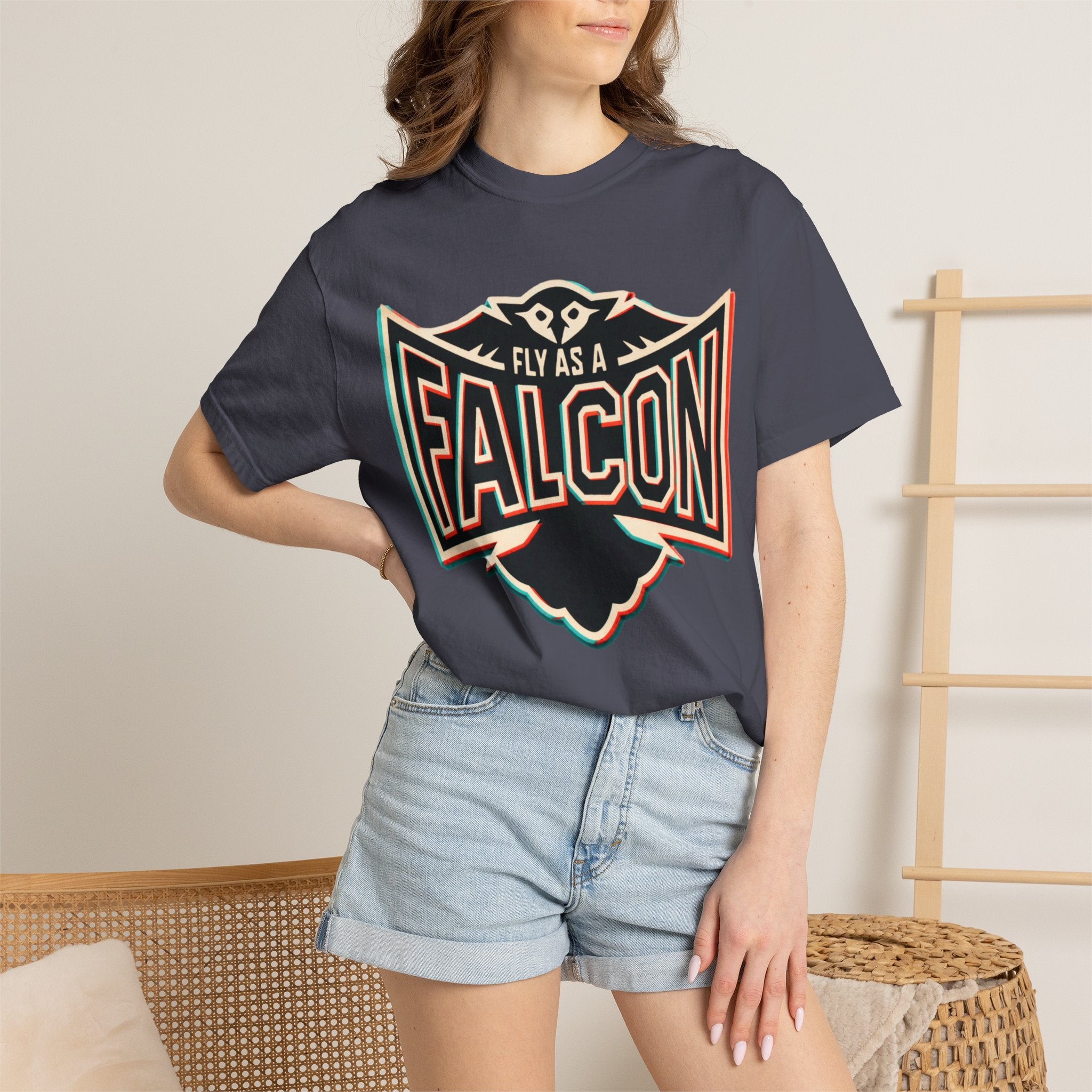 Fly As A Falcon Graphic T-Shirt | Retro 3D