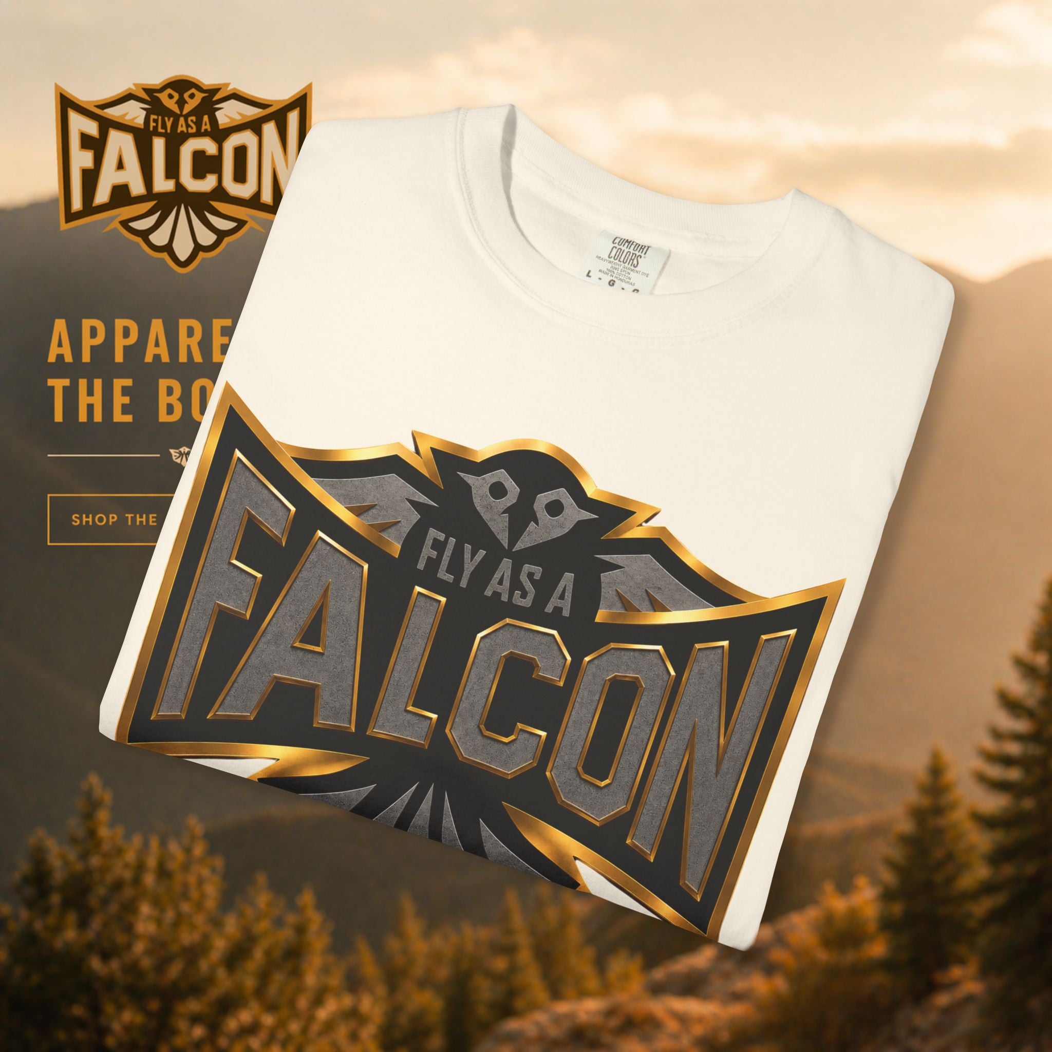 Fly As A Falcon Graphic T-Shirt | Black & Gold Collection 02