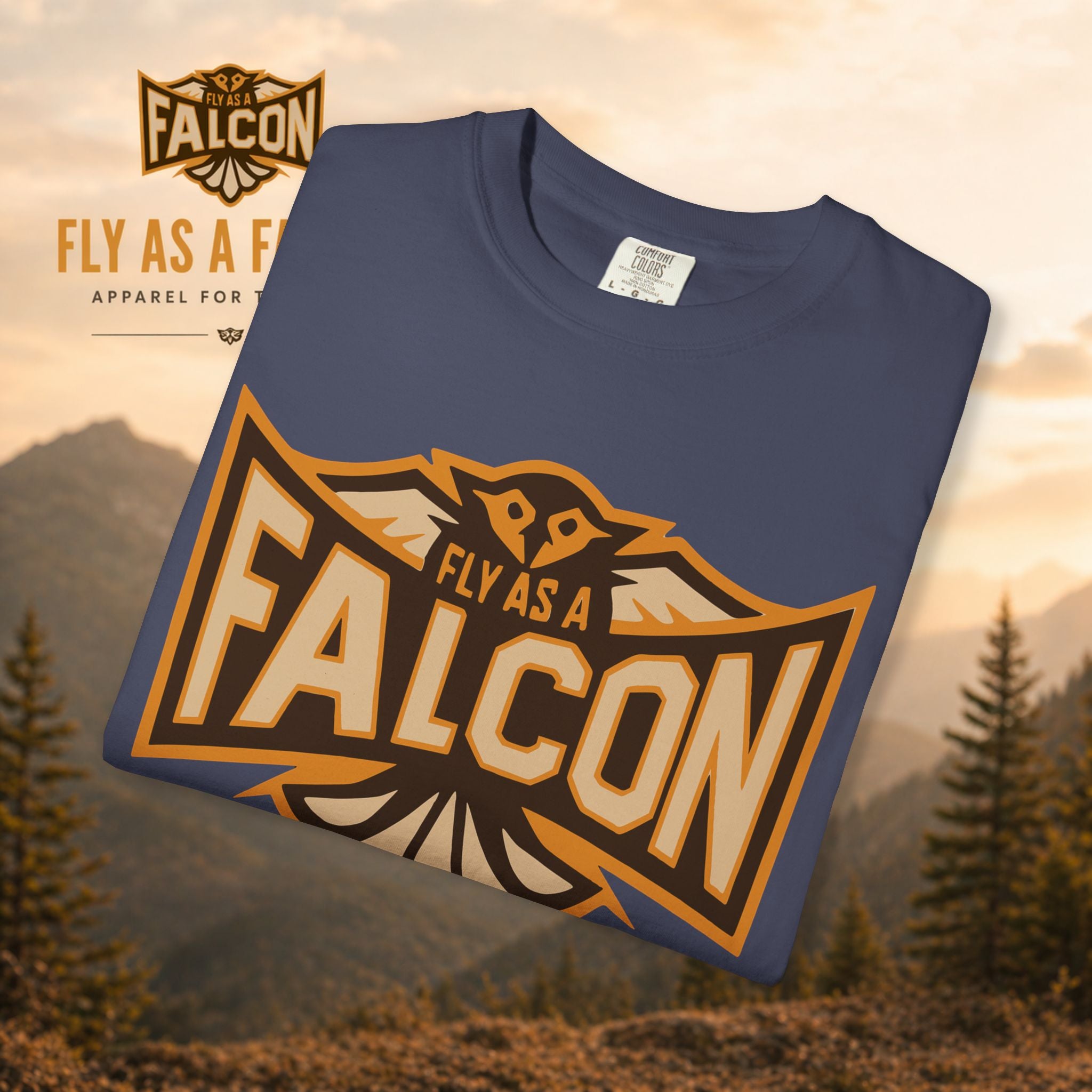 Fly As A Falcon T-Shirt | Sepia