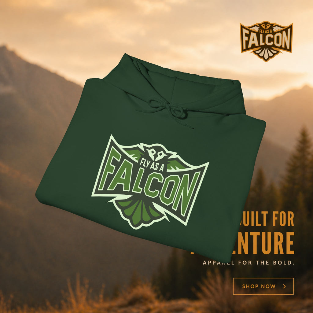 Fly As A Falcon Athletic Hoodie | Forest Ash