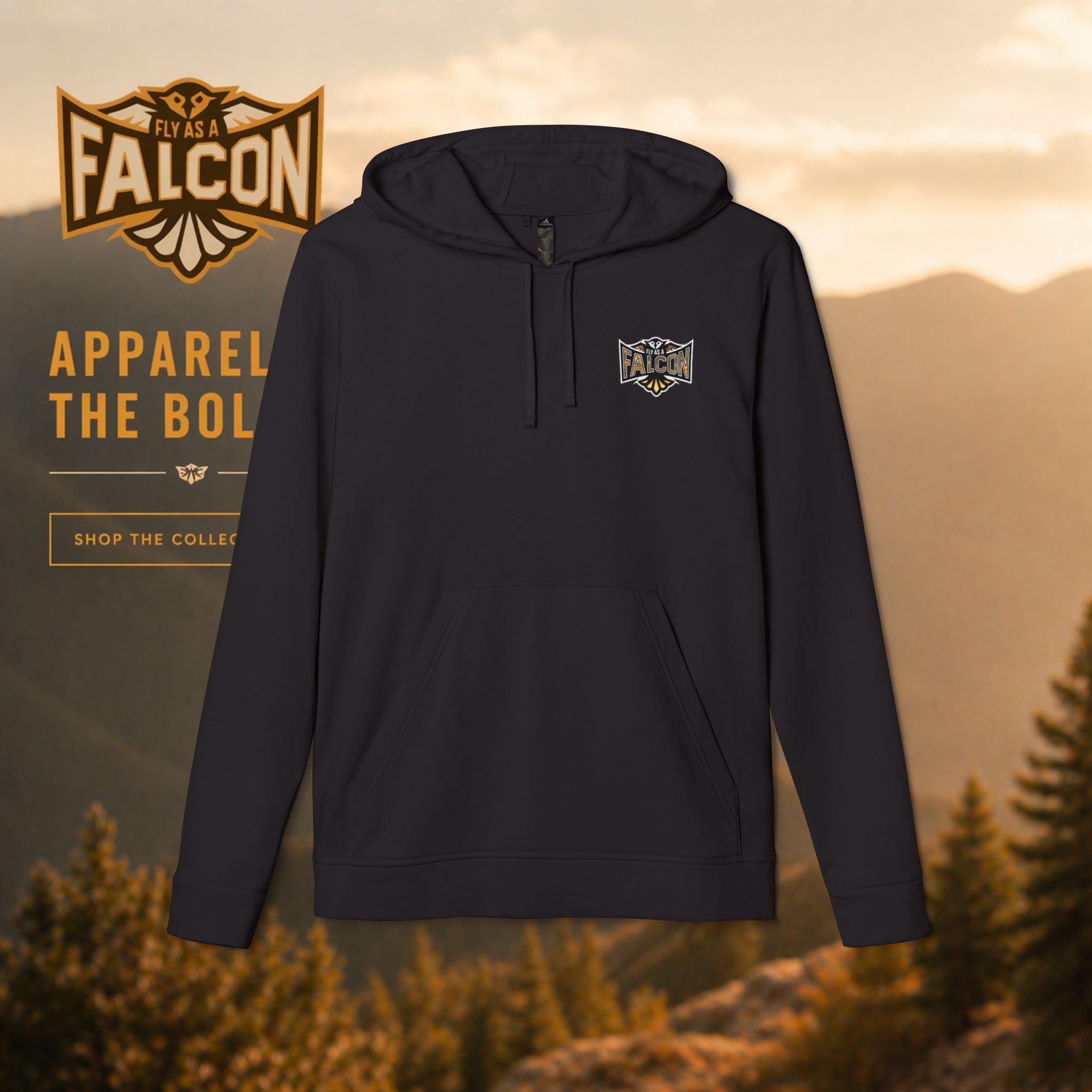 Fly As A Falcon Adidas Pullover Hoodie | Golden Haze