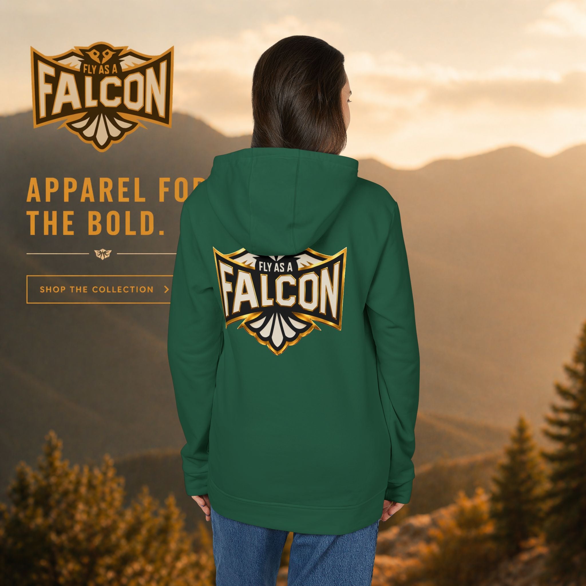 Fly As A Falcon Adidas Pullover Hoodie | Black & Gold Collection 01