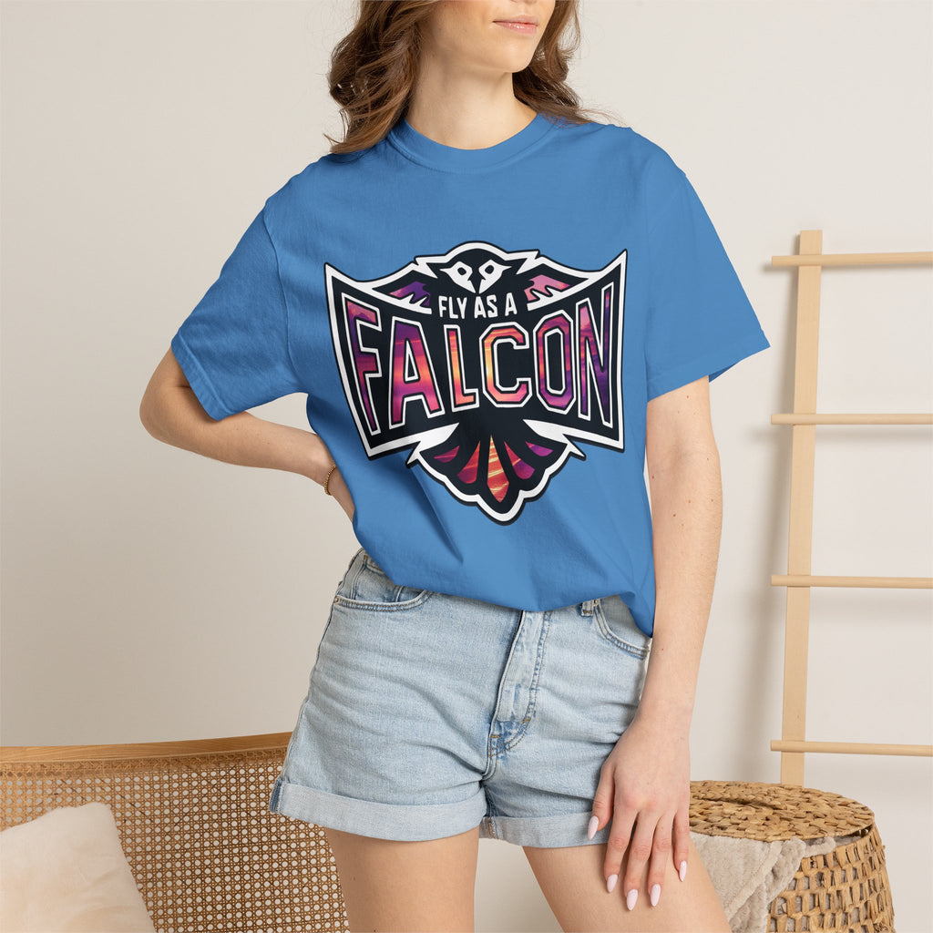 Fly As A Falcon Athletic Logo T-Shirt | Ocean Set