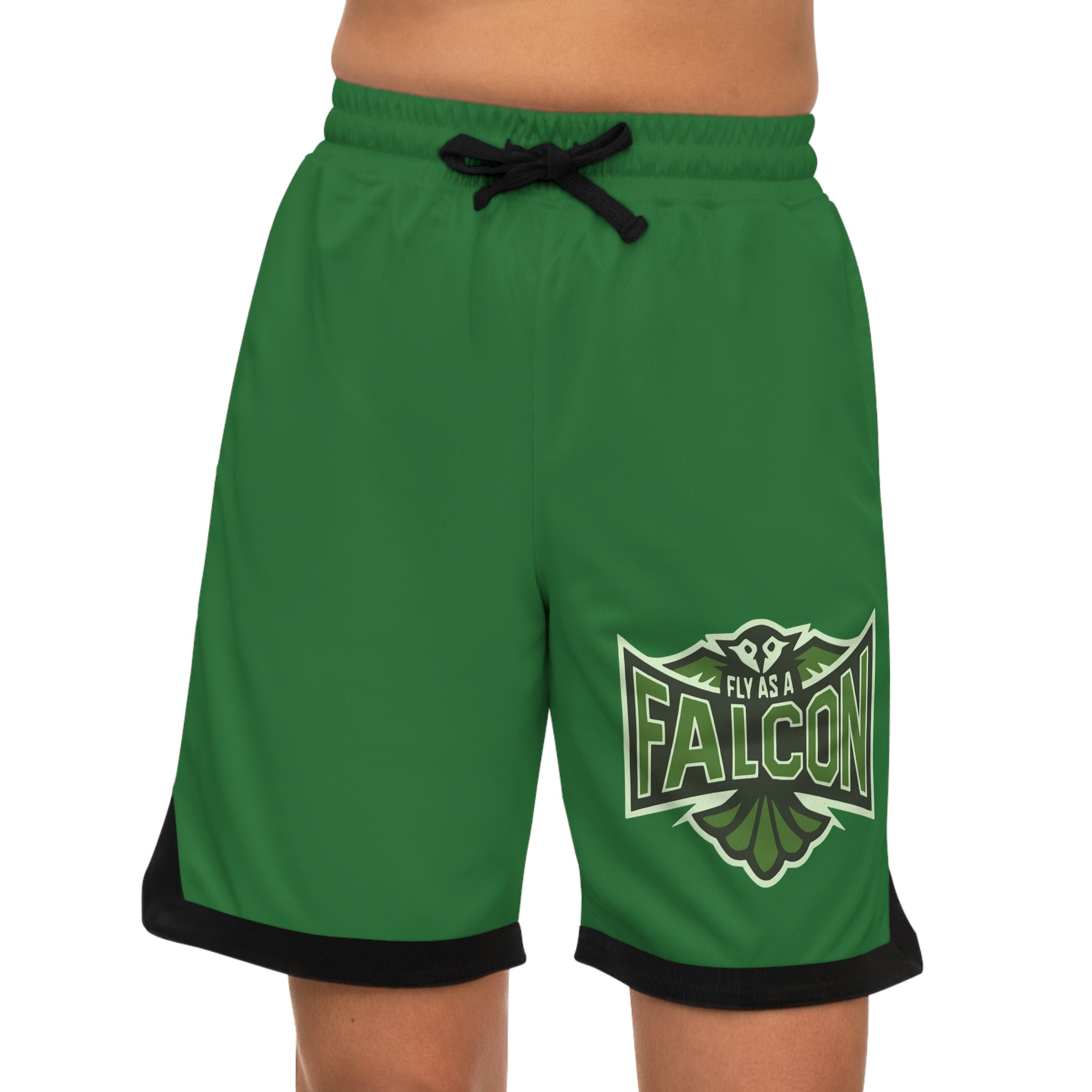 Fly As A Falcon Basketball Shorts | Forest Ash Green