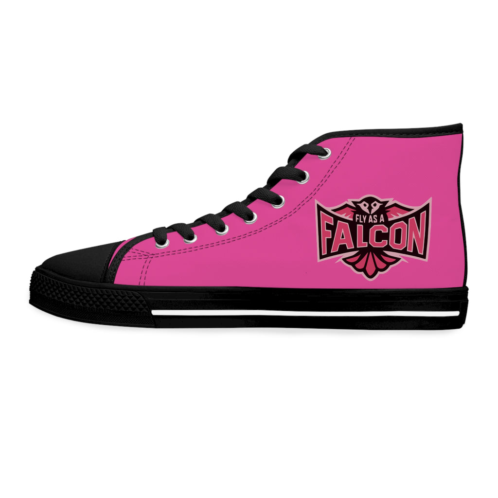 Fly As A Falcon Women’s High Top Sneakers | Wild Rose Pink Athletic Fashion Shoes