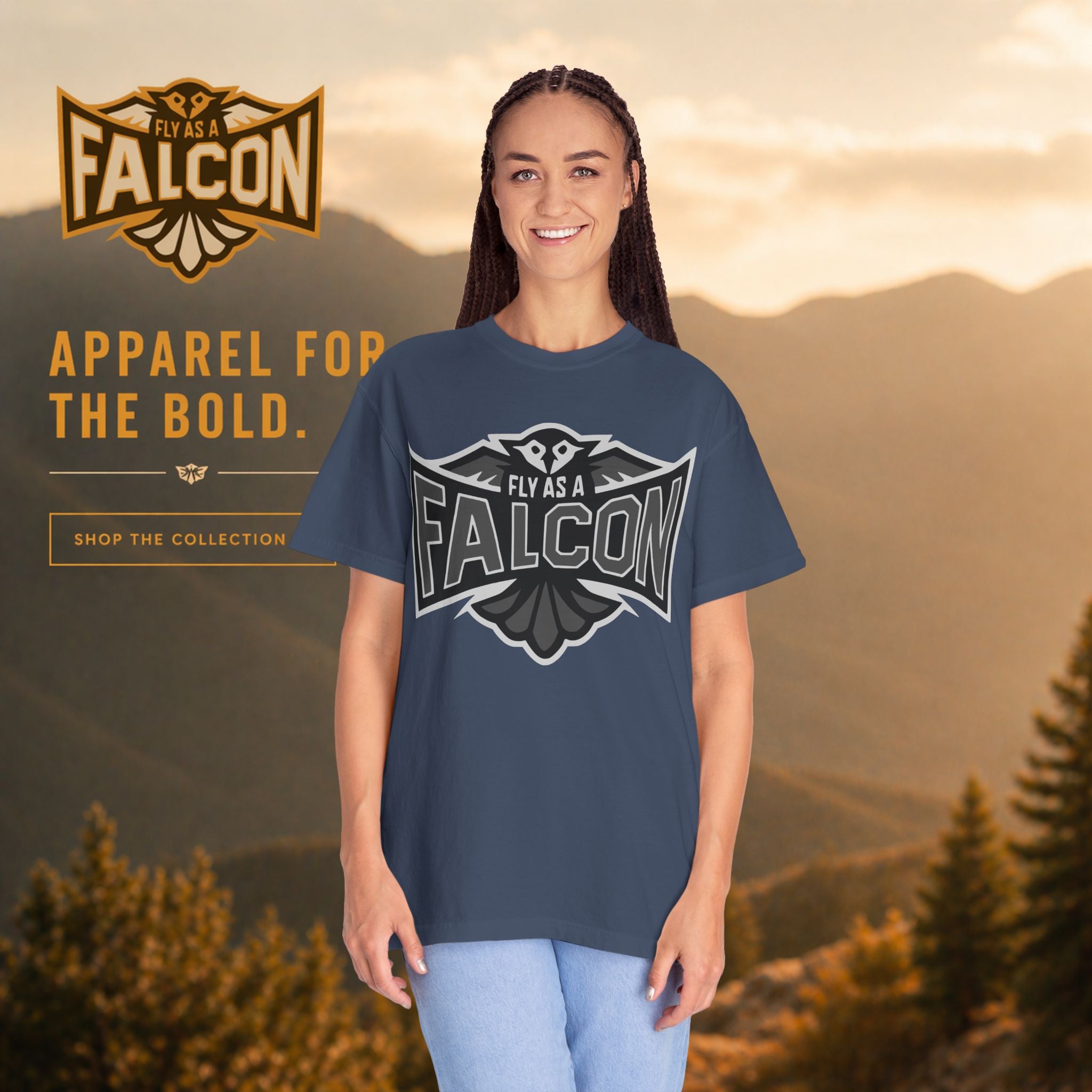 Fly As A Falcon T-Shirt  |  Granite