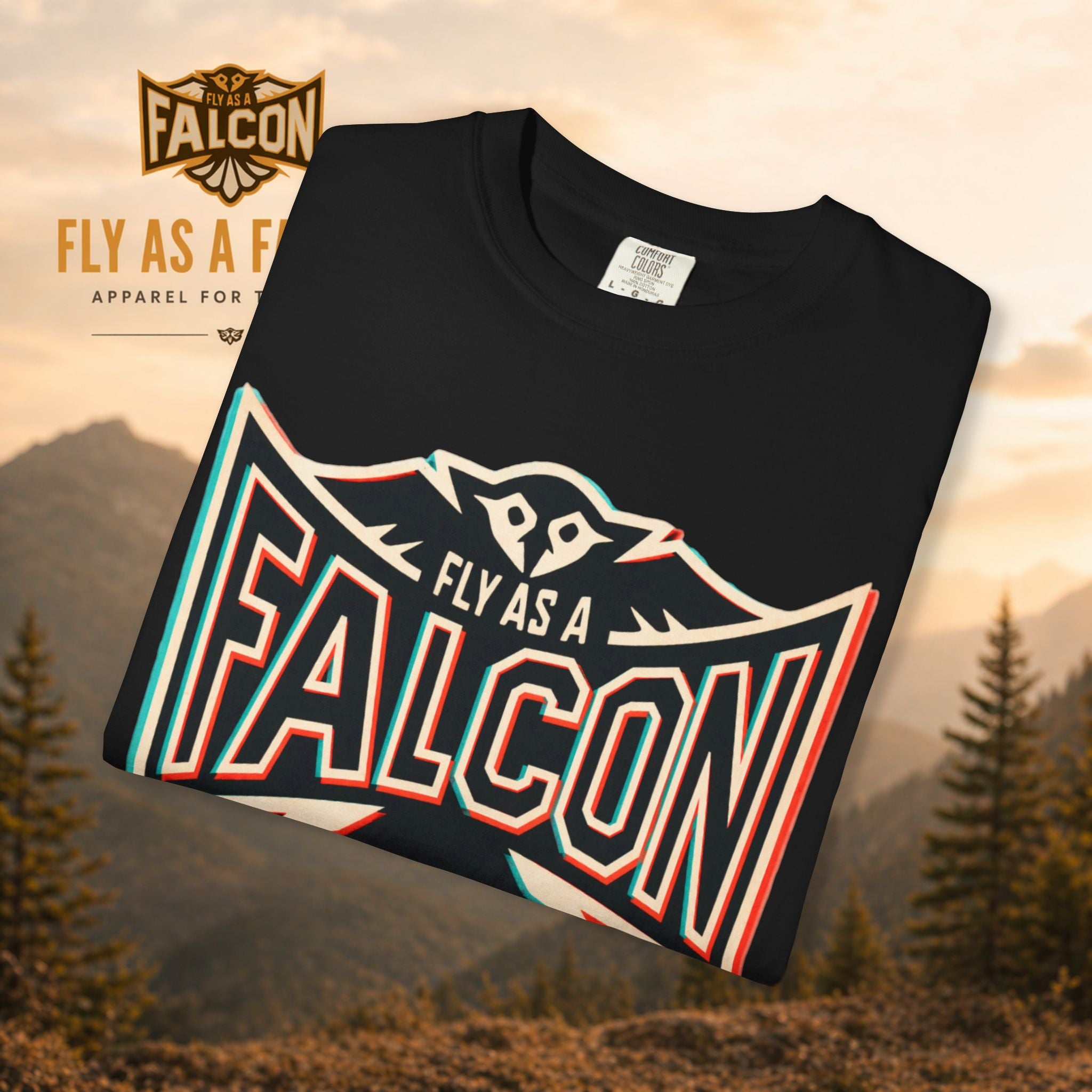 Fly As A Falcon Graphic T-Shirt | Retro 3D
