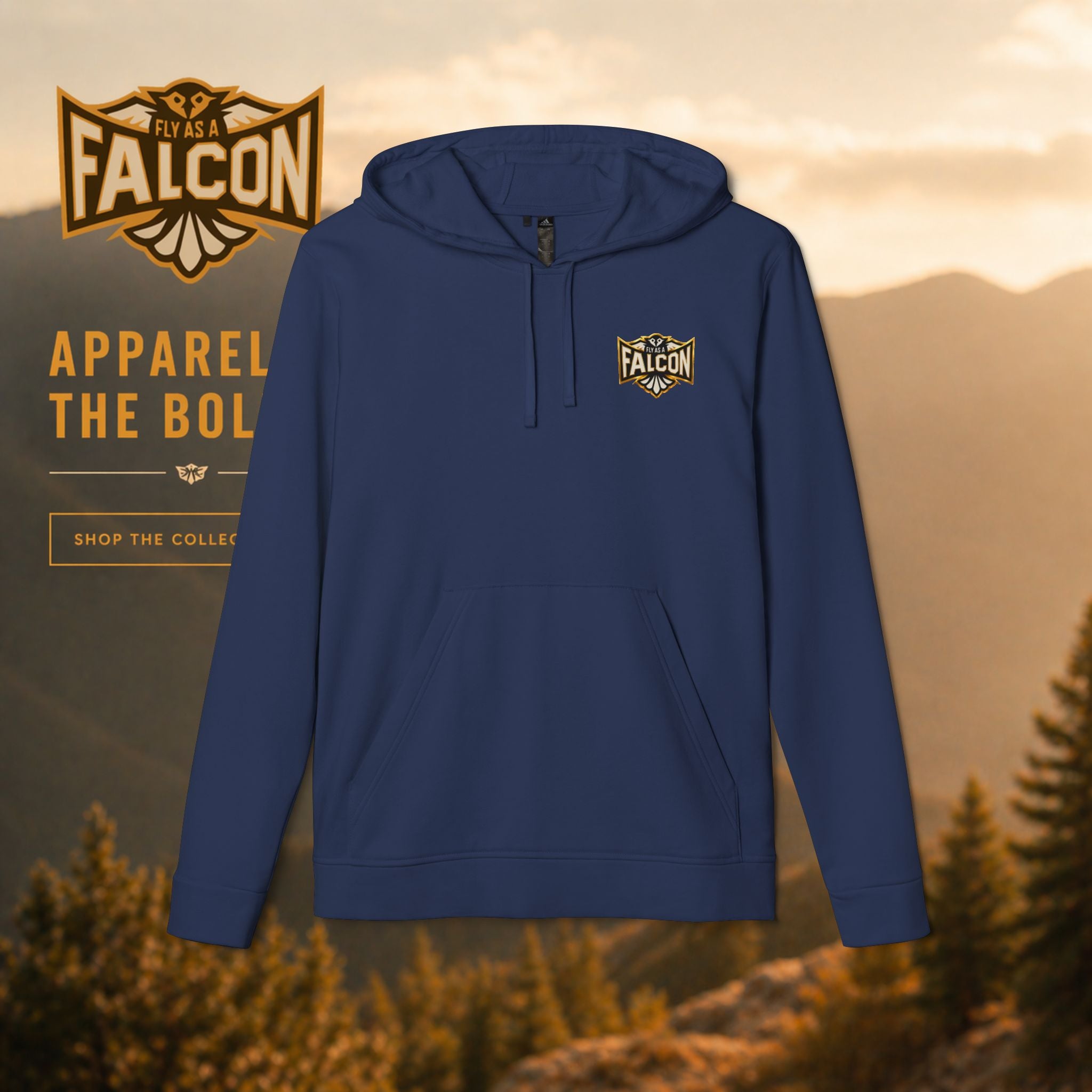Fly As A Falcon Adidas Pullover Hoodie | Black & Gold Collection 01