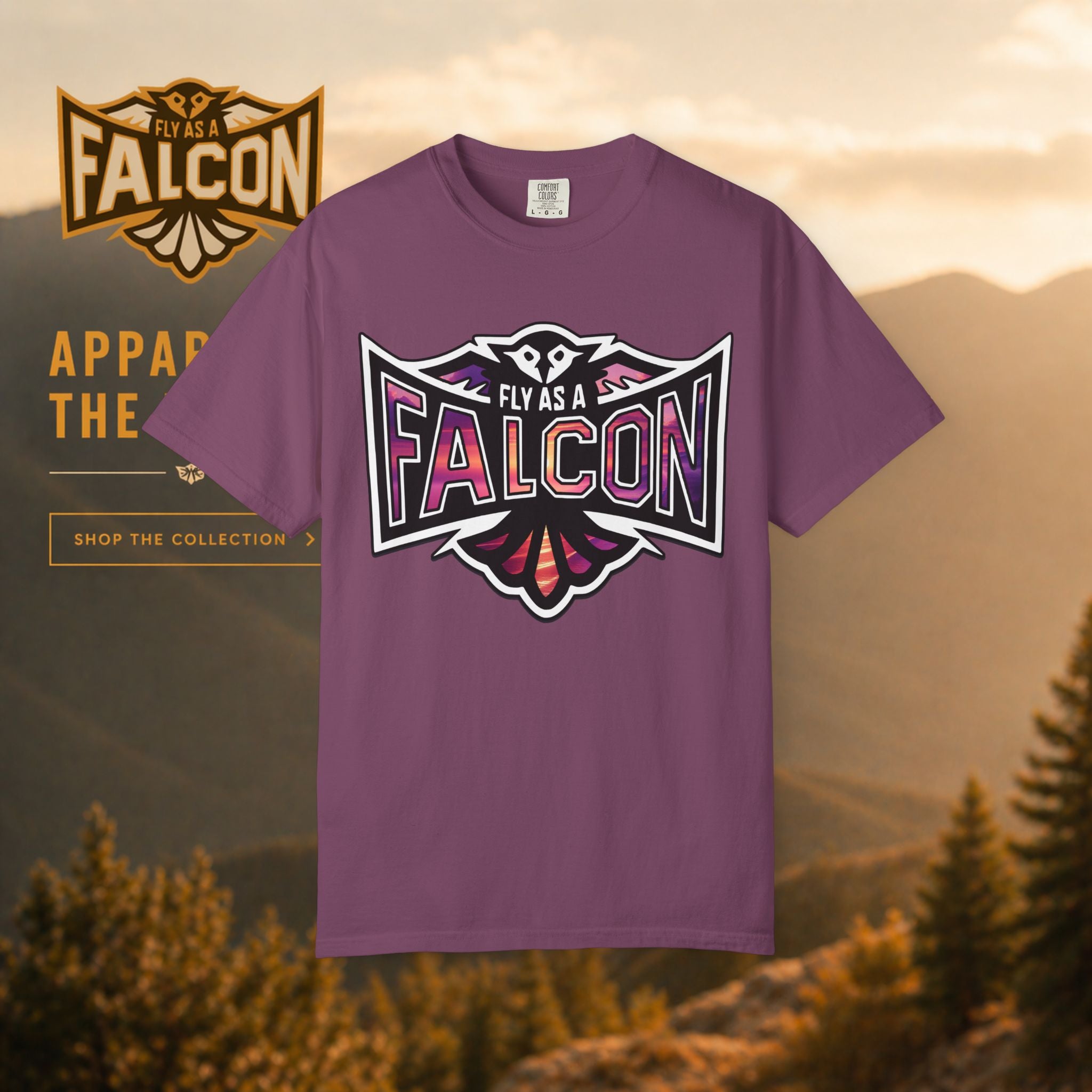 Fly As A Falcon Athletic Logo T-Shirt | Ocean Set