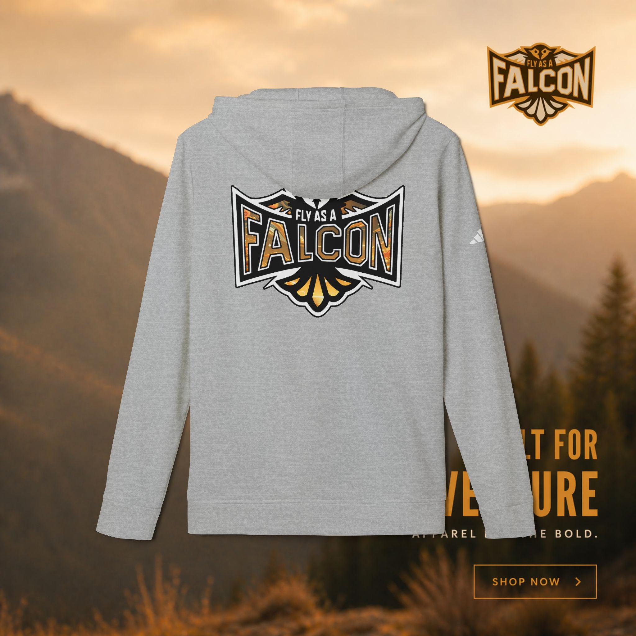 Fly As A Falcon Adidas Pullover Hoodie | Golden Haze