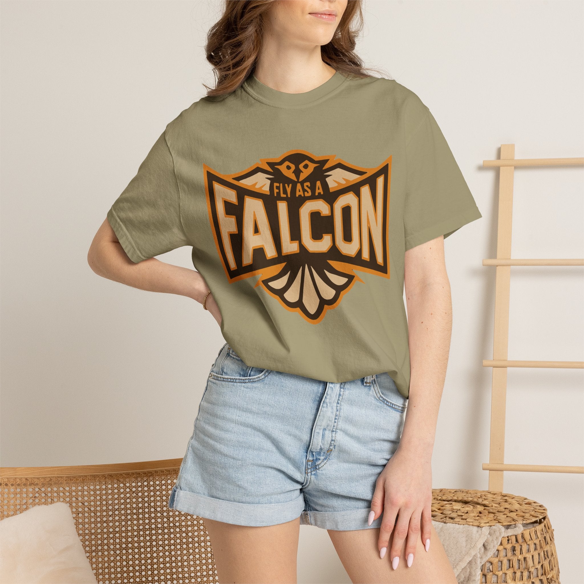 Fly As A Falcon T-Shirt | Sepia