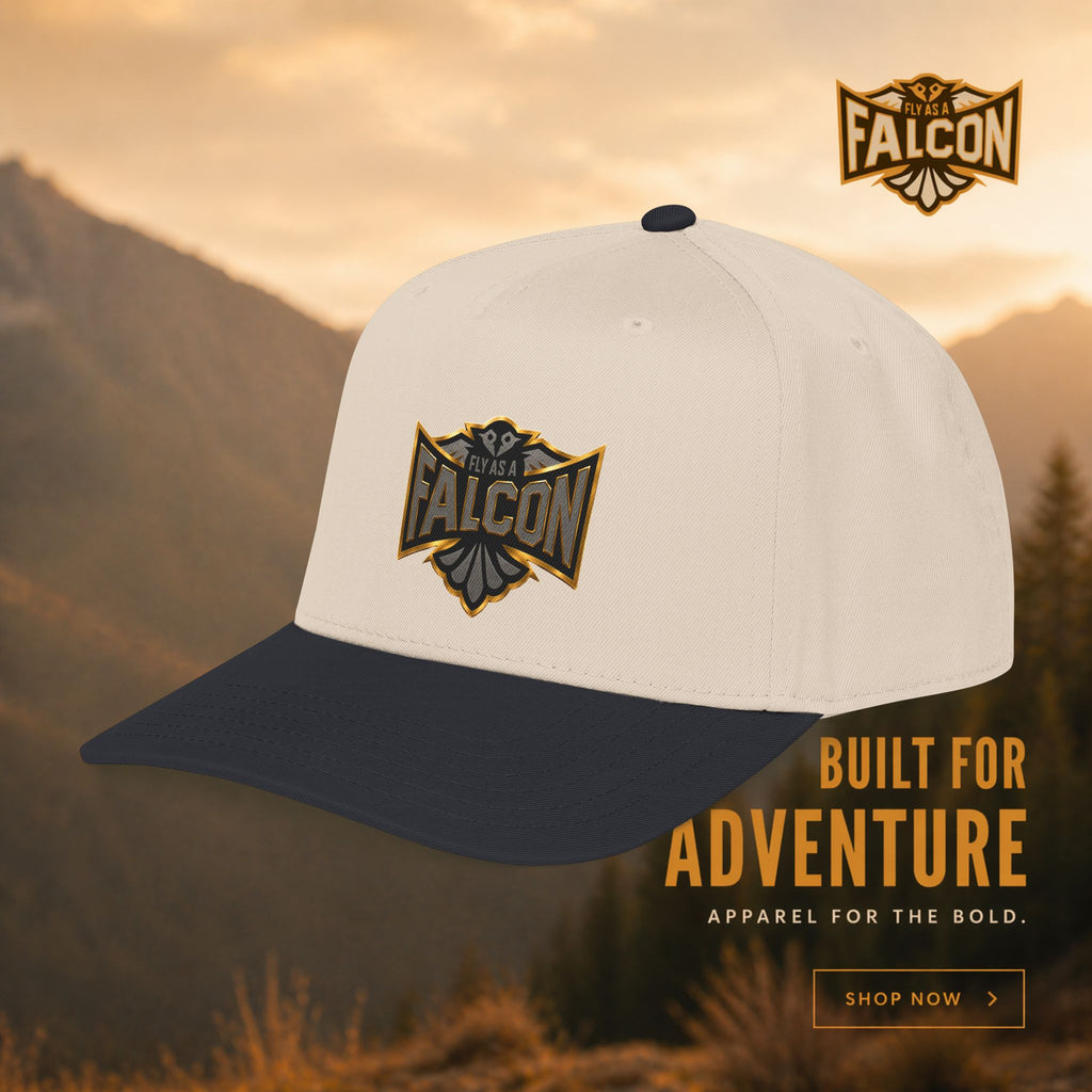 Fly As A Falcon Mid Profile Baseball Cap | Black & Gold Collection 02