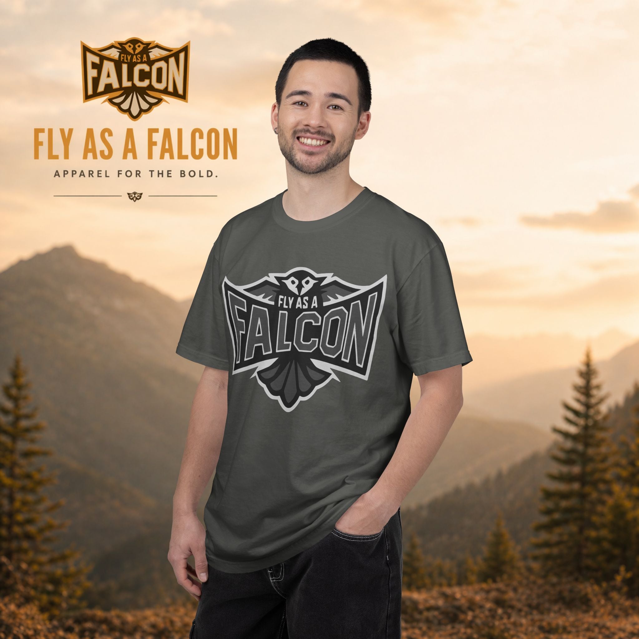 Fly As A Falcon T-Shirt  |  Granite