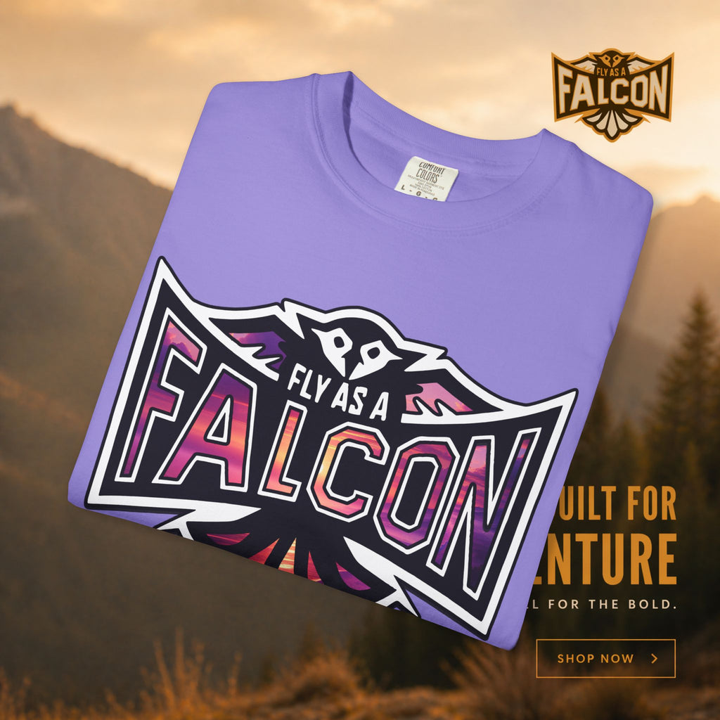 Fly As A Falcon Athletic Logo T-Shirt | Ocean Set