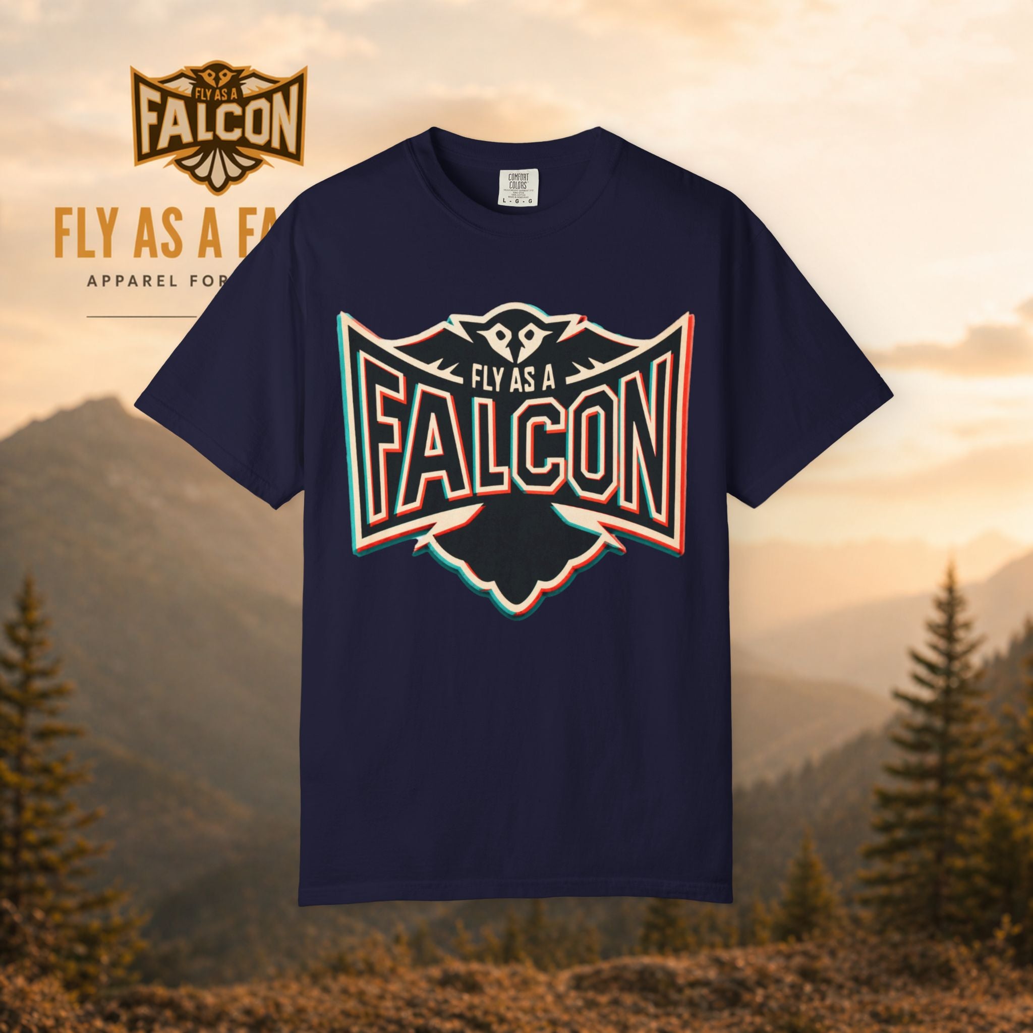 Fly As A Falcon Graphic T-Shirt | Retro 3D