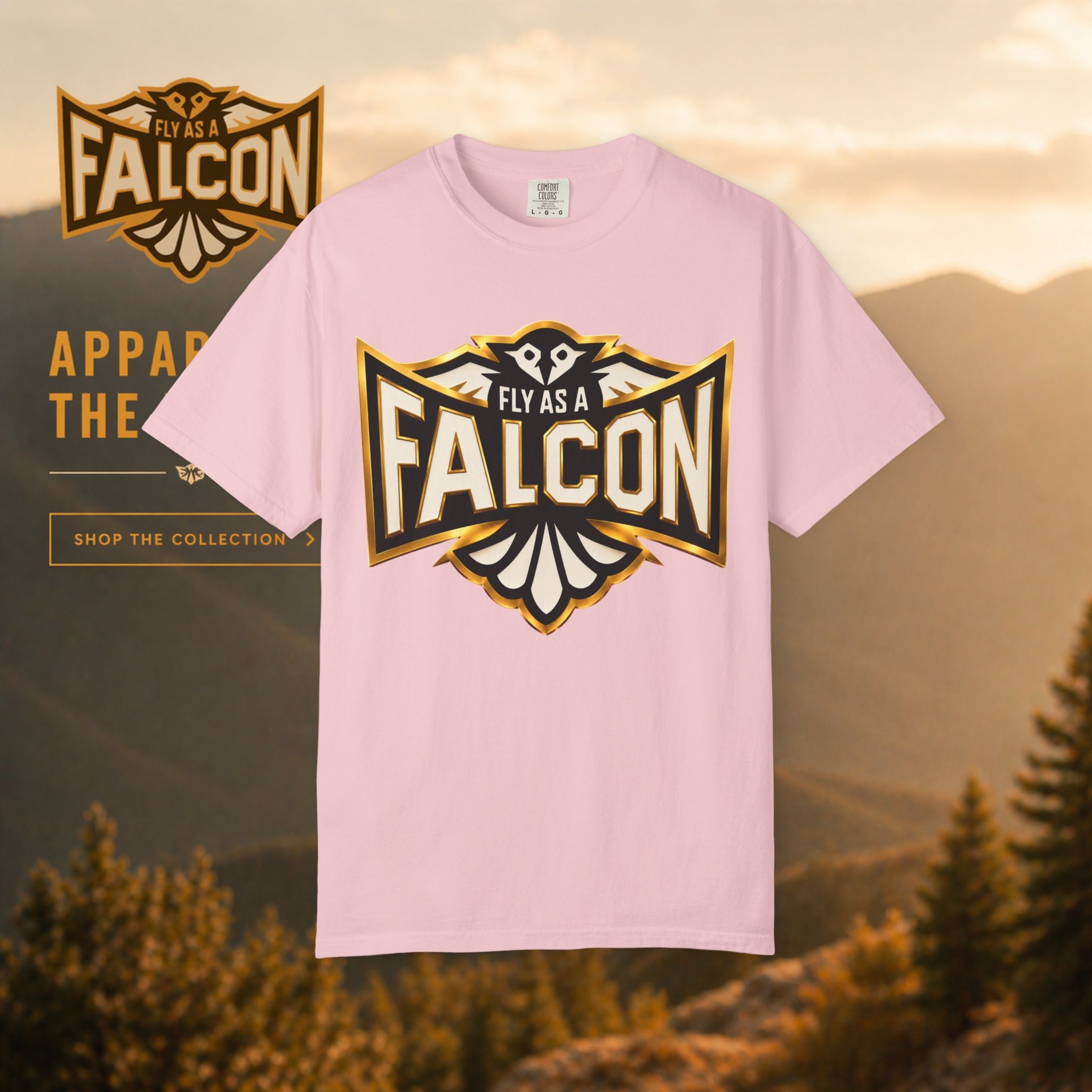 Fly As A Falcon Graphic T-Shirt | Black & Gold Collection 01